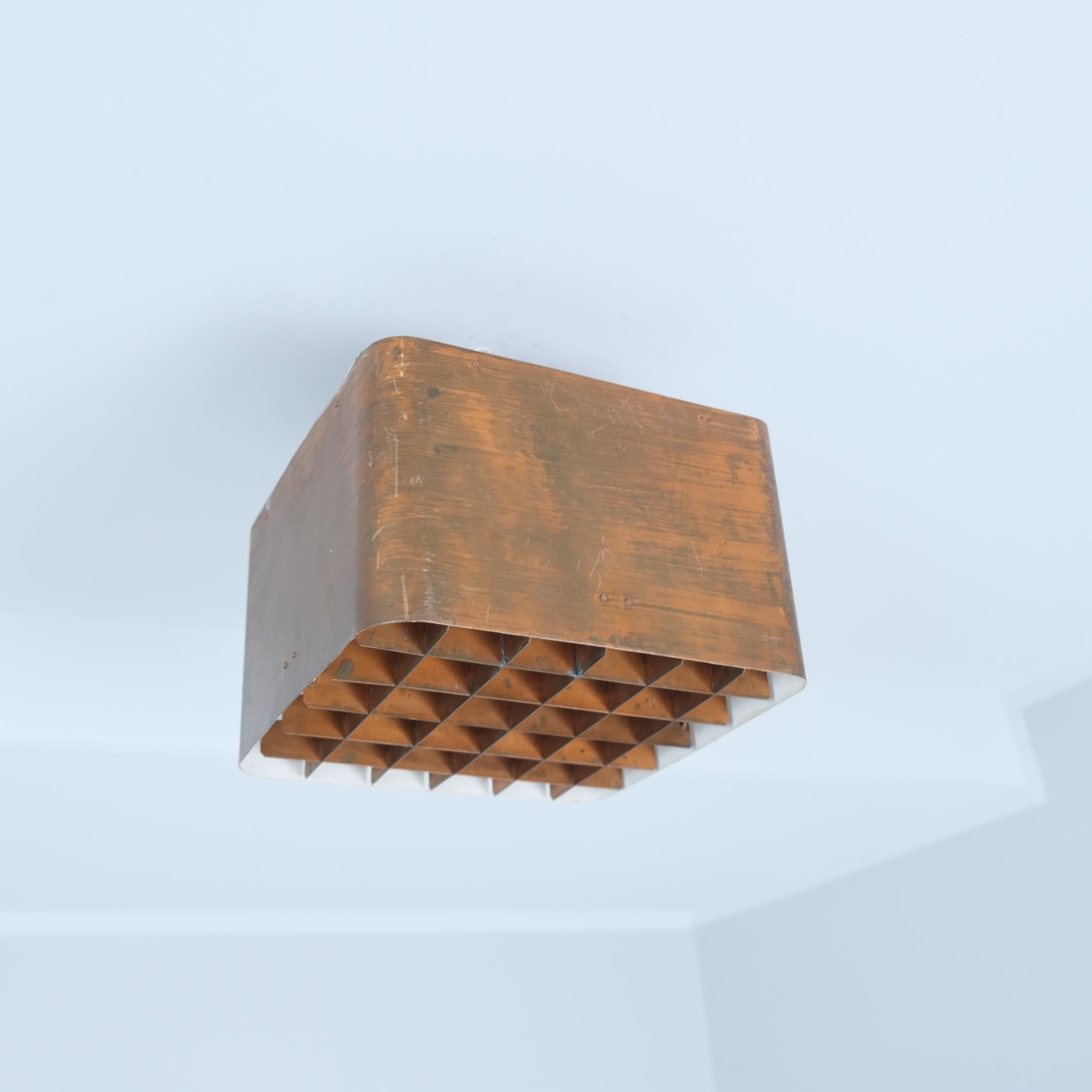 Scandinavo moderno Lampada da soffitto Paavo Tynell modello 80648 in rame, Idman anni '50 in vendita