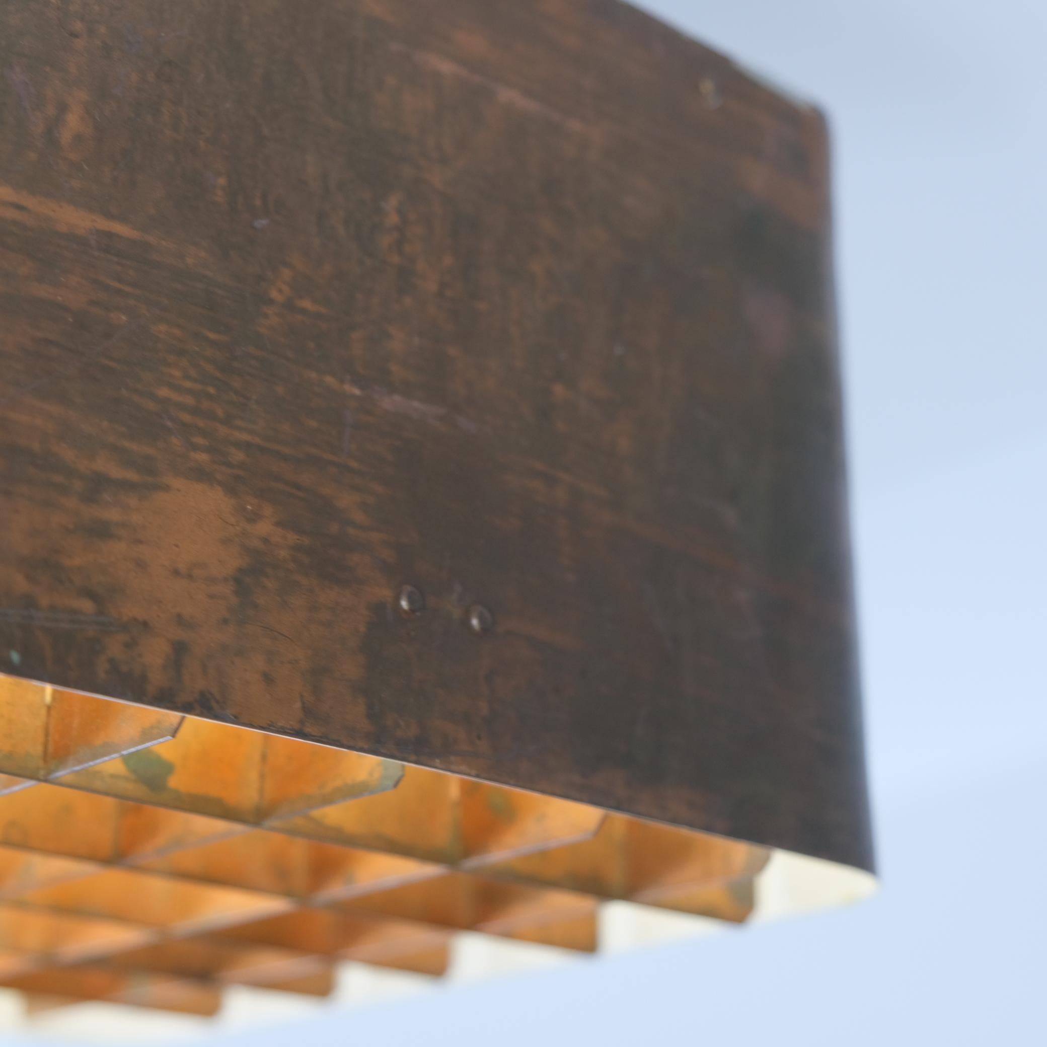 Lampada da soffitto Paavo Tynell modello 80648 in rame, Idman anni '50 in vendita 1