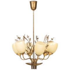 Paavo Tynell Ceiling Lamp Model 9020/6 Produced by Taito Oy in Finland