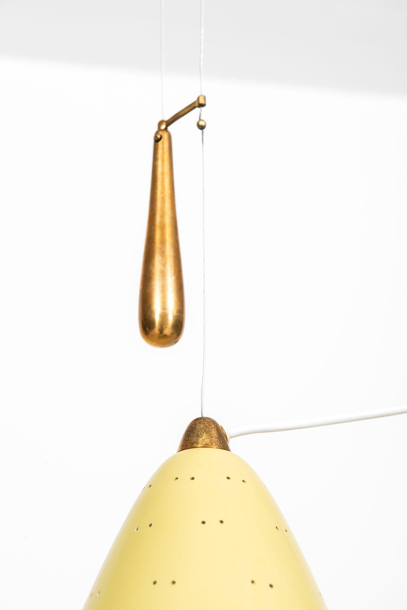 Scandinavian Modern Paavo Tynell Ceiling Lamp Model J1979 Produced by Taito Oy in Finland For Sale