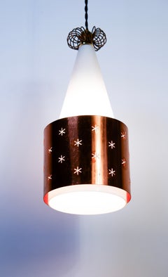 Paavo Tynell ceiling lamp model K 14 for Idman, Opal & Copper.