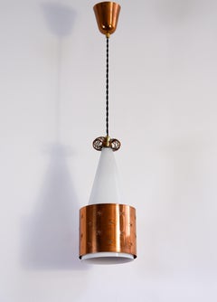 Paavo Tynell ceiling lamp model K 14 for Idman, Opal & Copper.