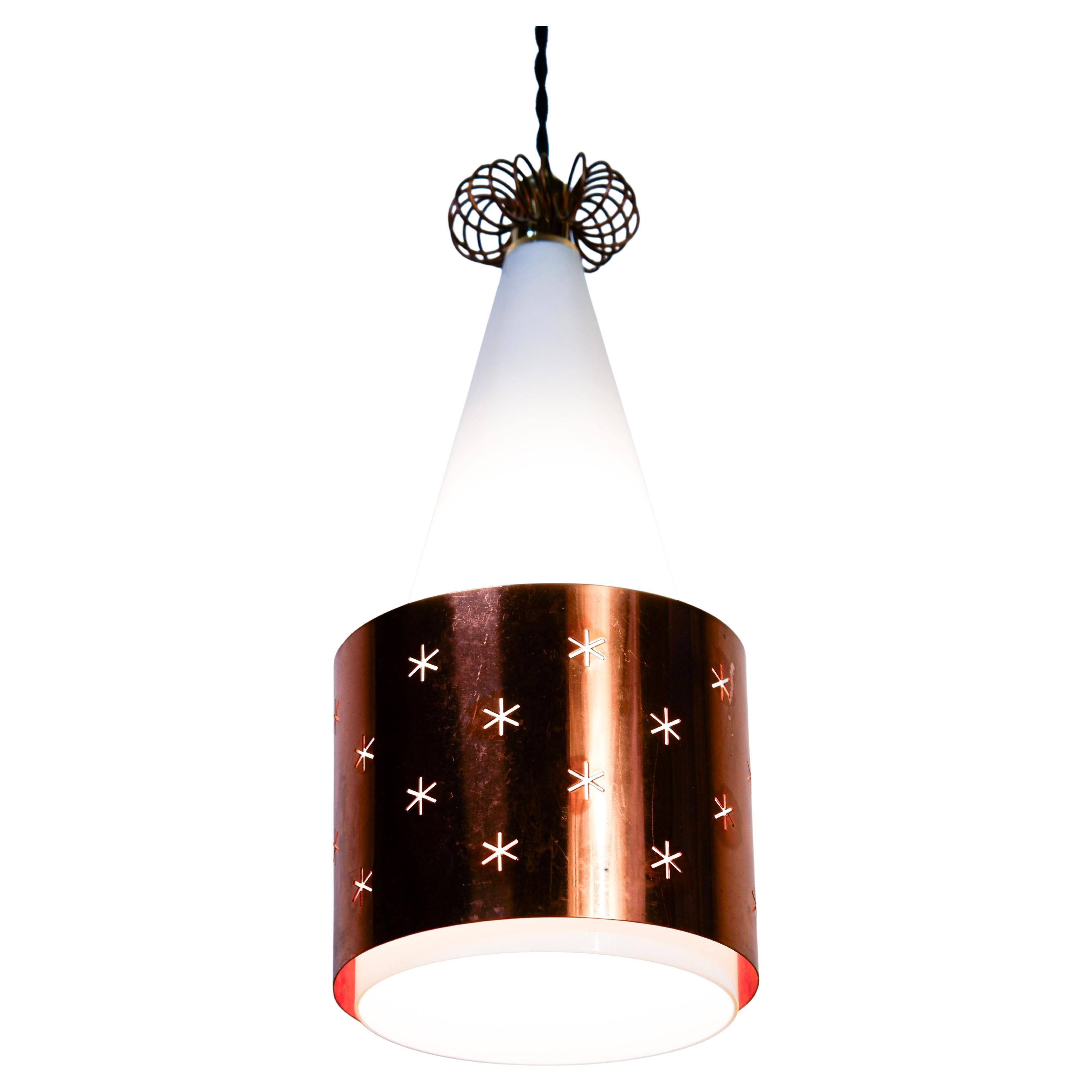Paavo Tynell ceiling lamp model K 14 for Idman, Opal 
Copper. For Sale