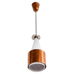 Lámpara de techo Paavo Tynell modelo K 14 para Idman, Opal & Copper.