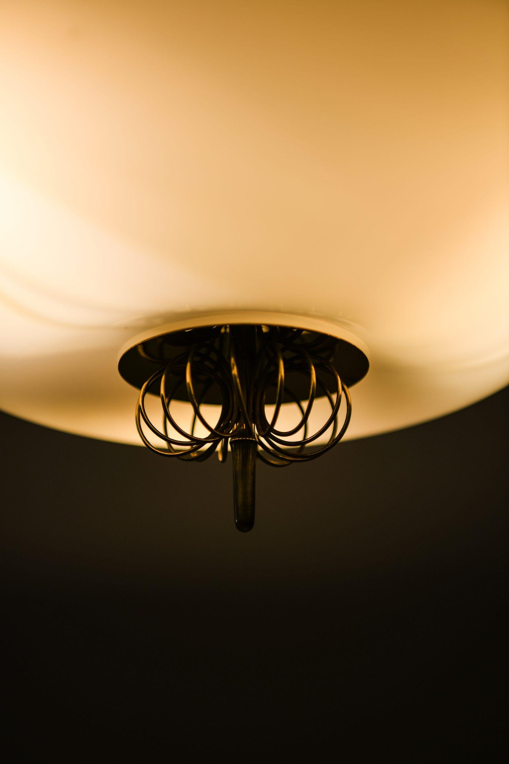 Brass Paavo Tynell Ceiling Lamps Produced by Taito Oy in Finland