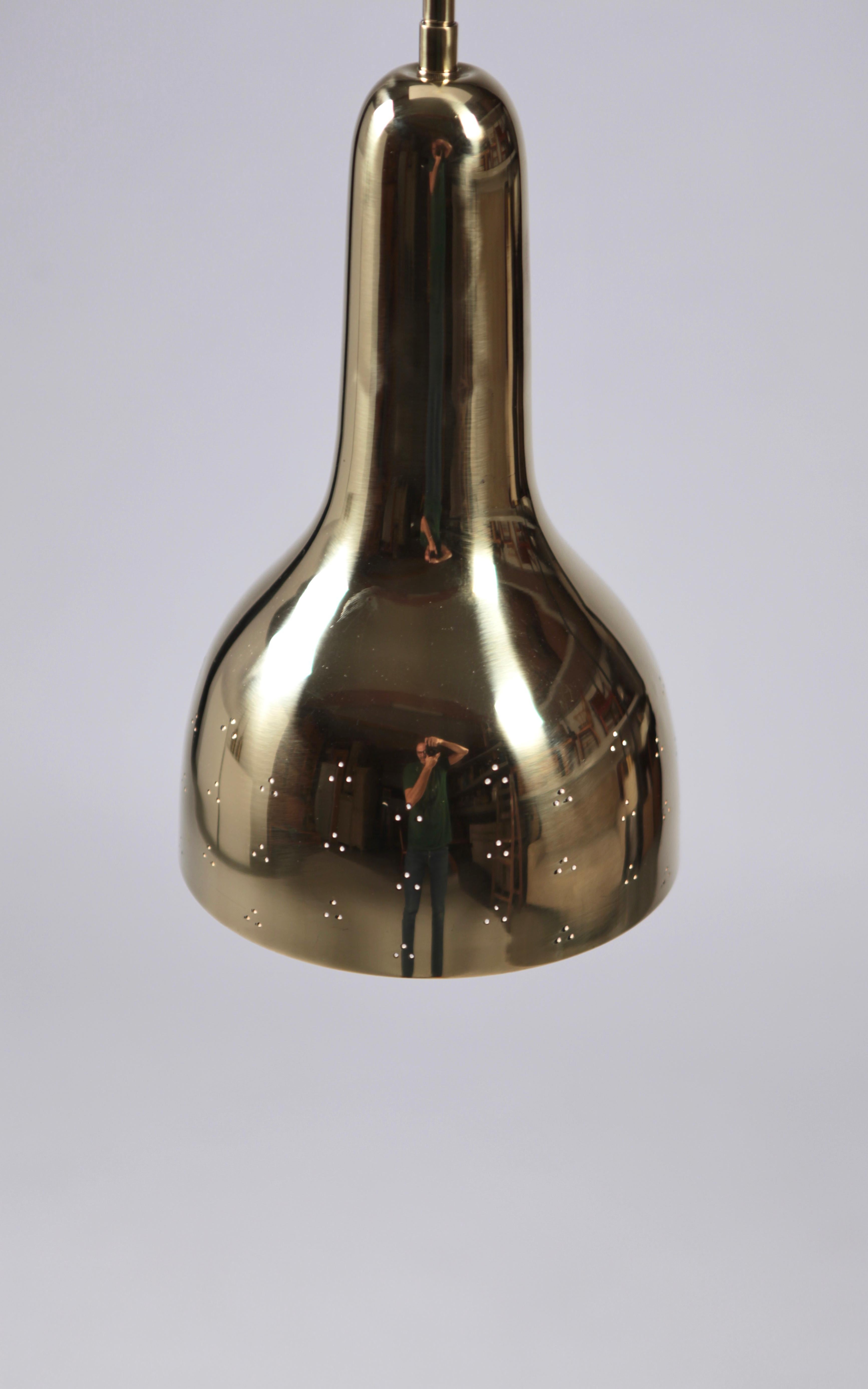 Scandinavian Modern Paavo Tynell, Ceiling Light in Brass, Taito Oy, Finland, 1946 For Sale