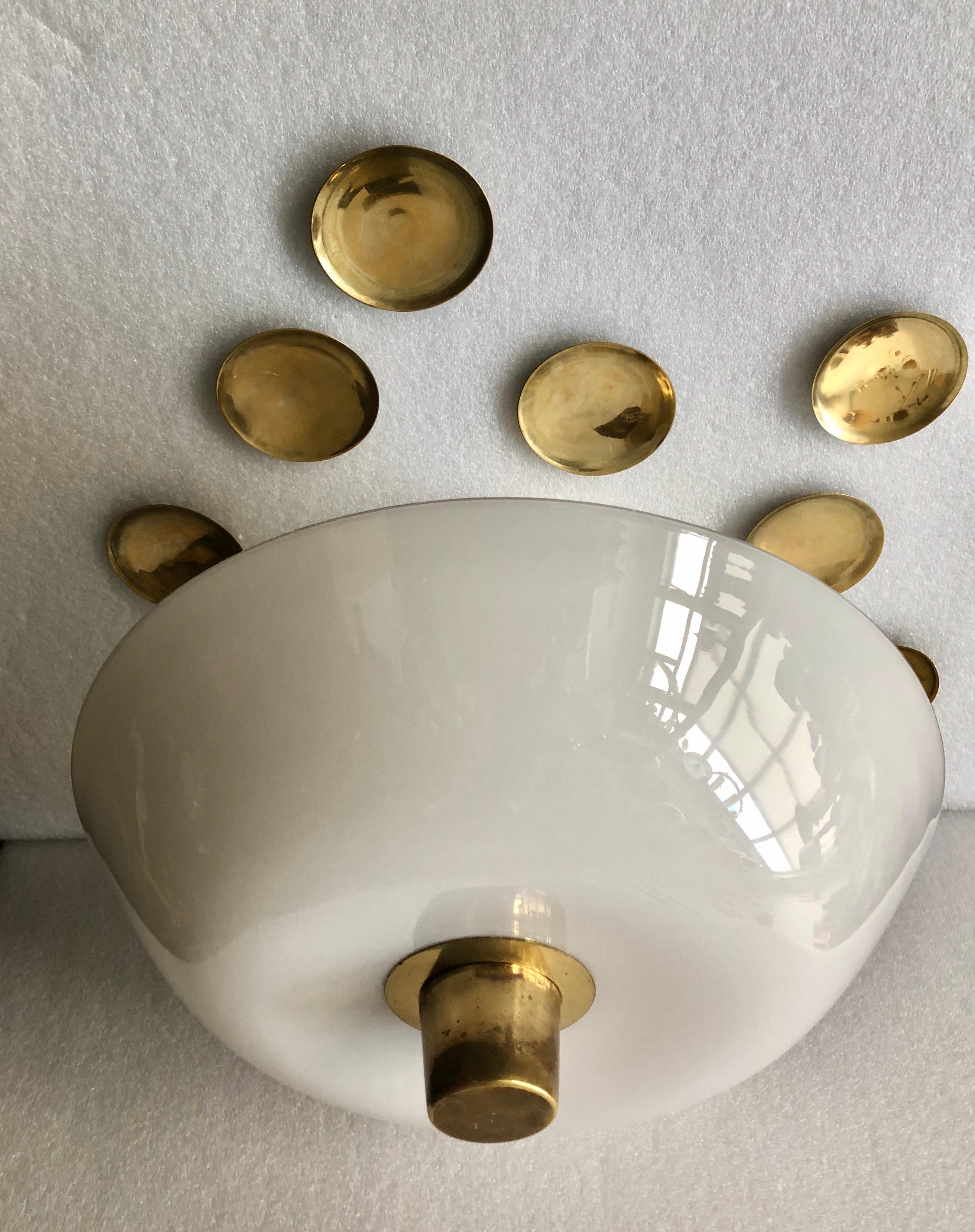 Paavo Tynell Ceiling Light with Ceiling Deffusers In Good Condition For Sale In Long Island City, NY