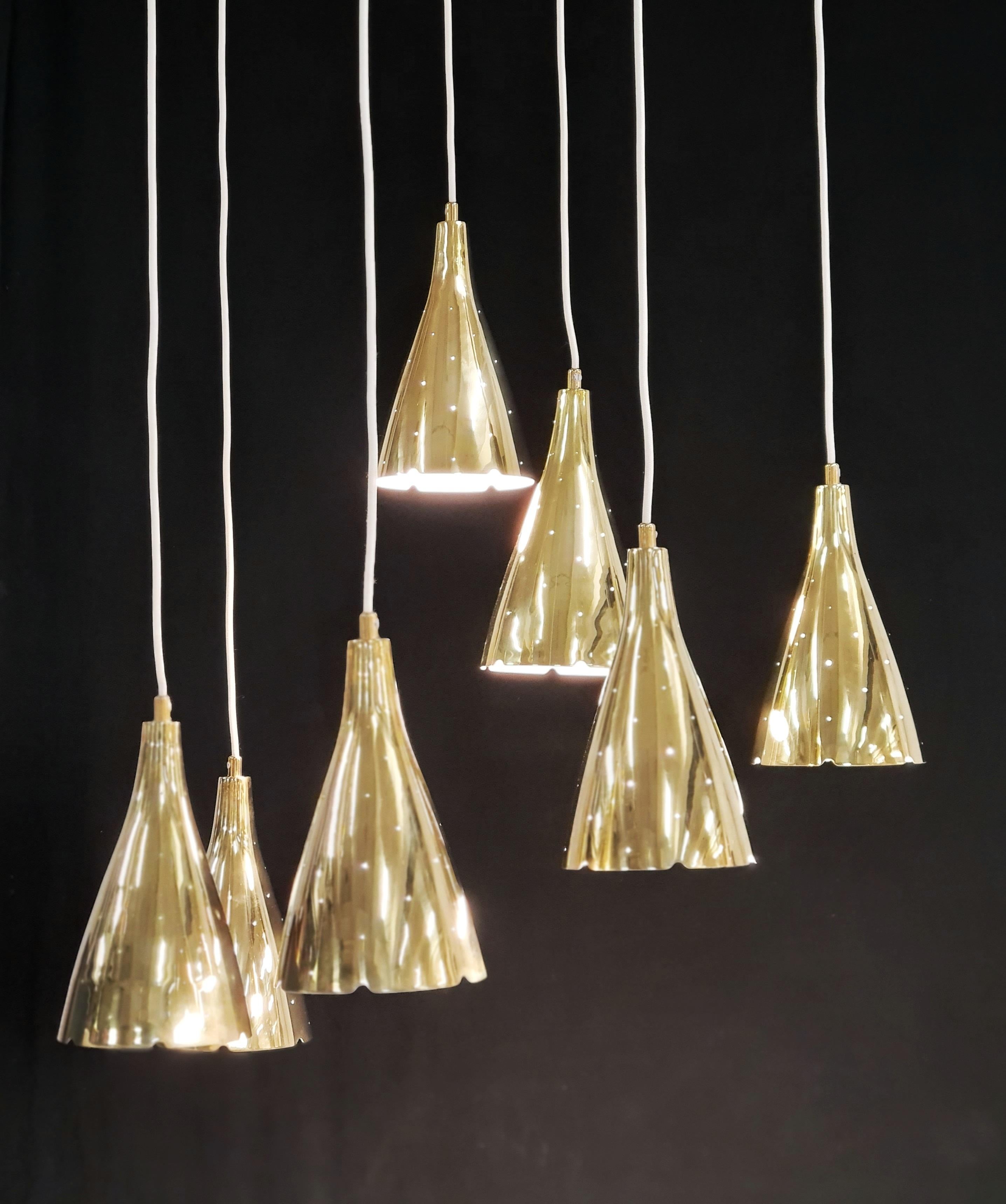Metal Paavo Tynell Ceiling Pendant Model 1994/7, Taito 1950s For Sale