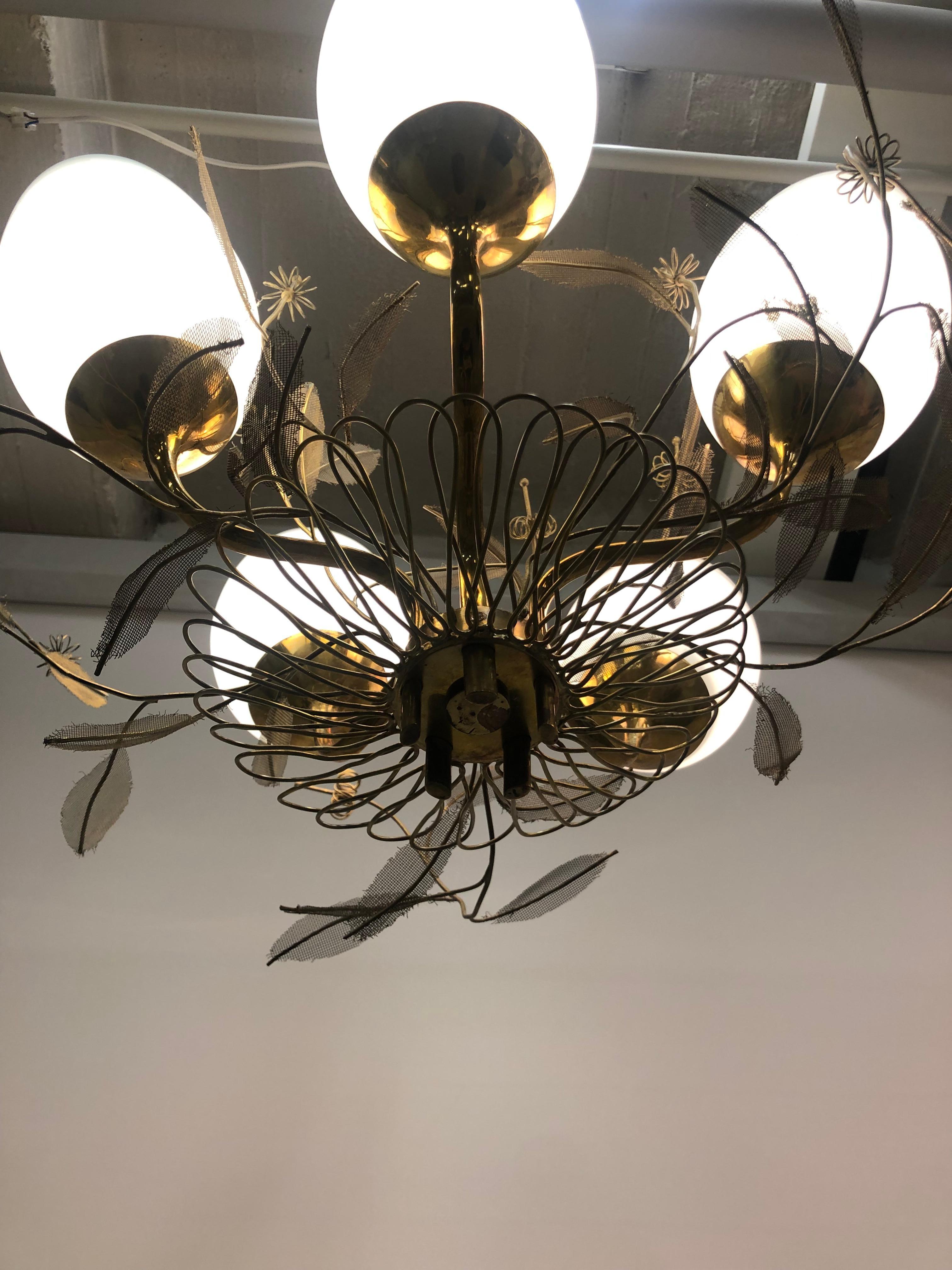 Paavo Tynell Chandelier 9029/5, Taito Oy In Good Condition In Helsinki, FI
