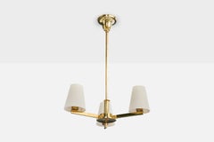 Paavo Tynell, Chandelier, Brass, Fabric, Finland, 1940s