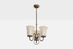 Paavo Tynell, Kronleuchter, Messing, Glas, Finnland, 1940er Jahre