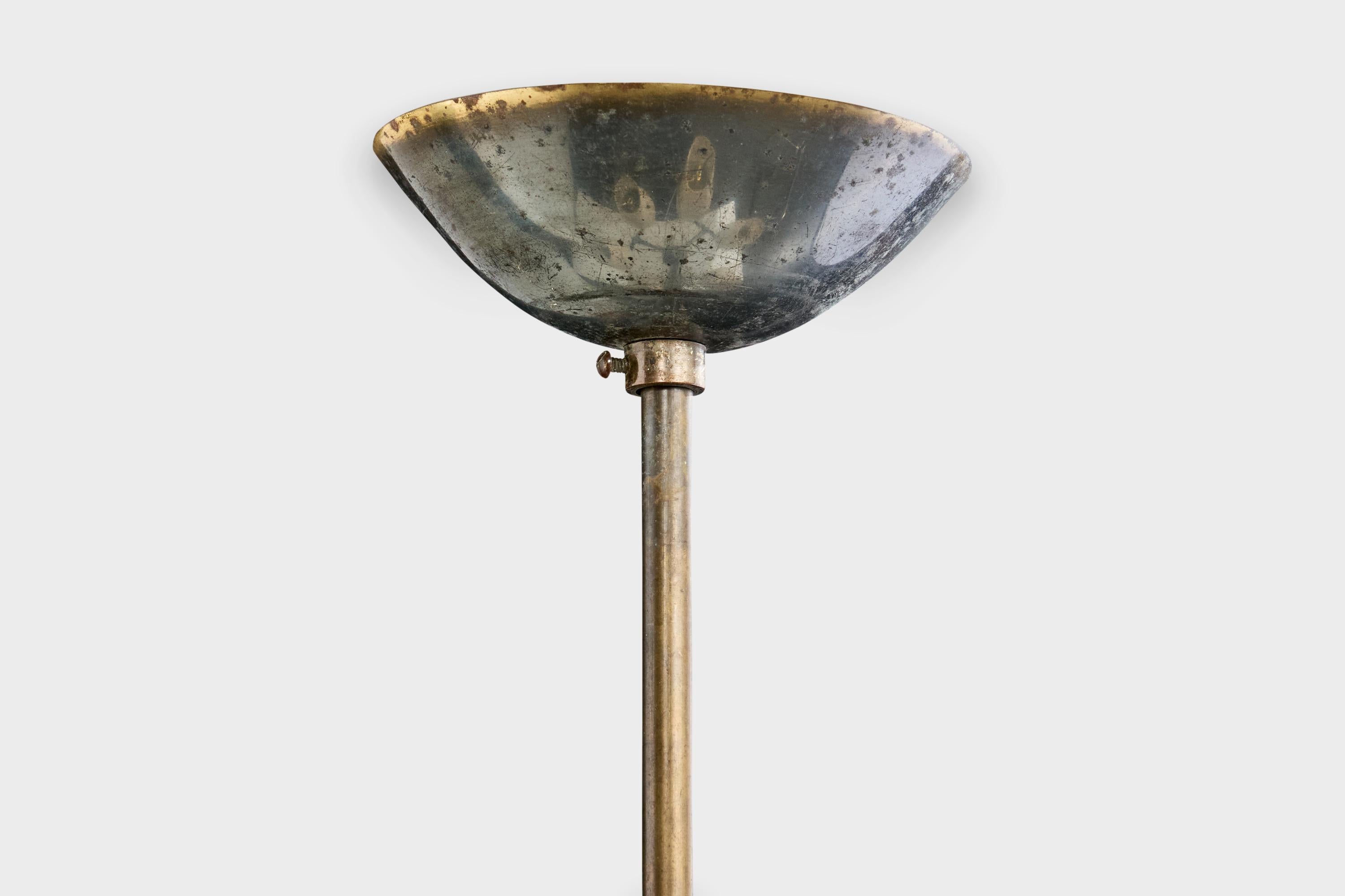 Paavo Tynell, Chandelier, Brass, Wood, Fabric, Finland, 1930s For Sale 6