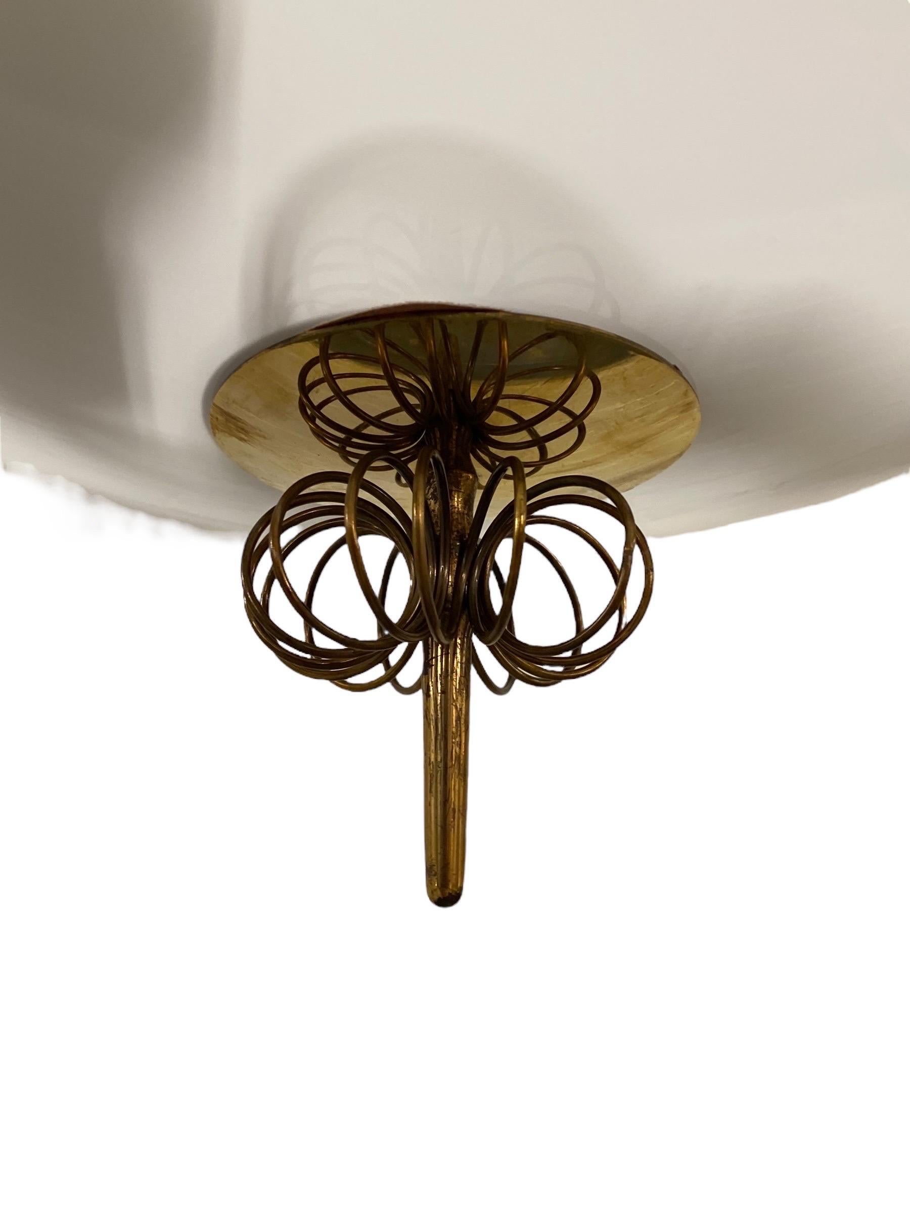Lustre Paavo Tynell en laiton et verre Modèle n°. 1088, Idman 1950s en vente 5