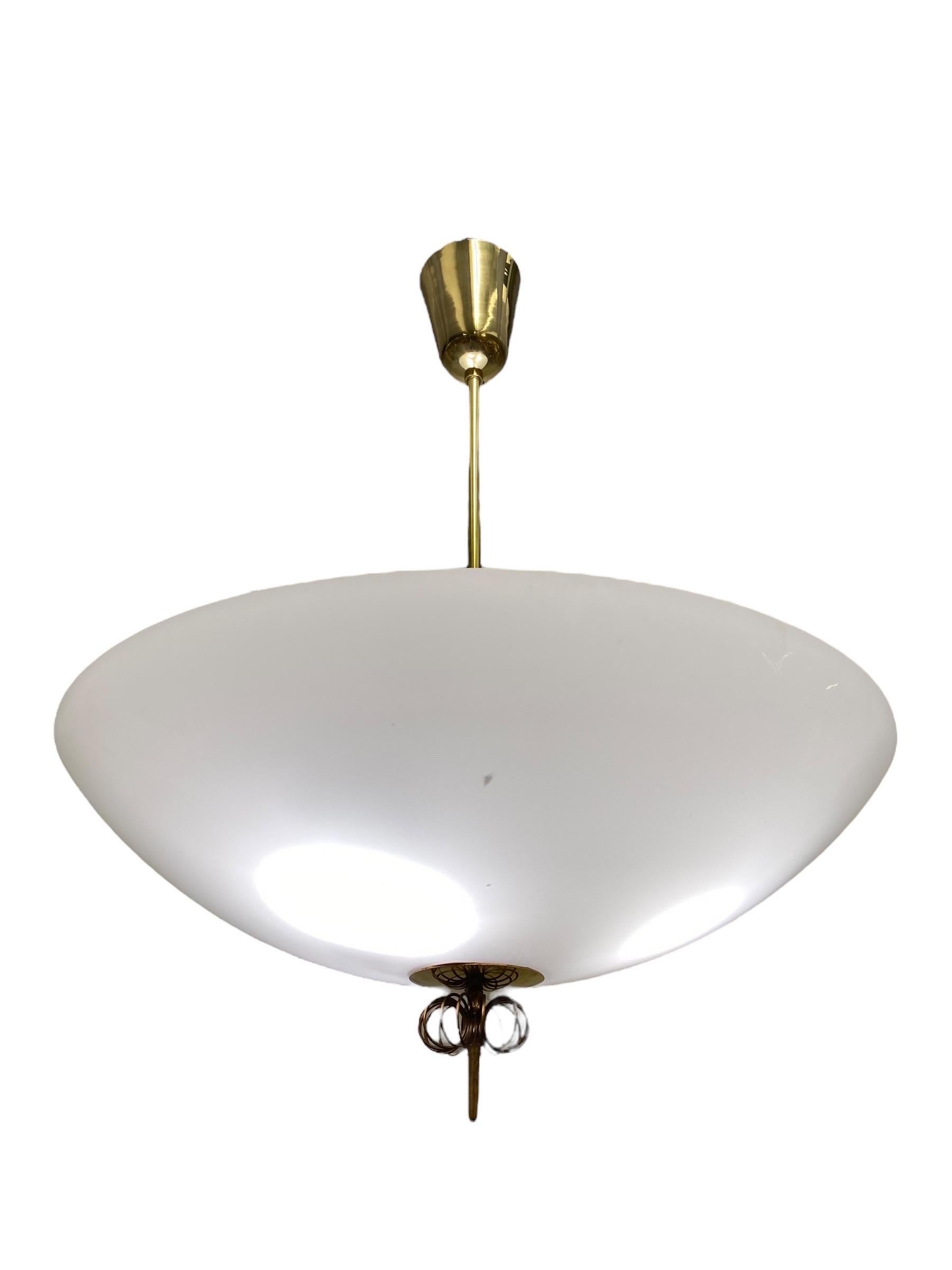 Lustre Paavo Tynell en laiton et verre Modèle n°. 1088, Idman 1950s en vente 1
