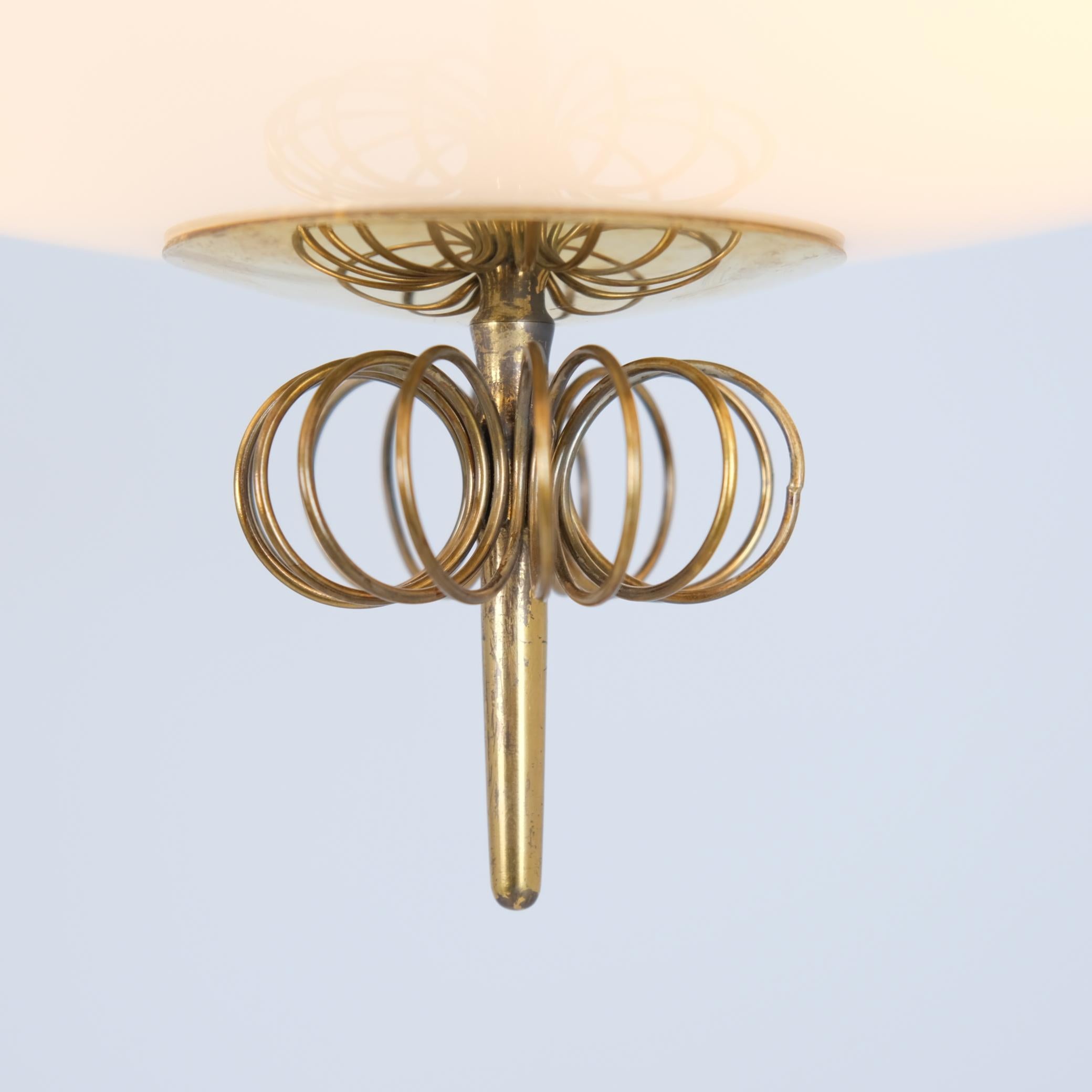 Lustre Paavo Tynell en laiton et verre Modèle n°. 1088, Idman 1950s en vente 1
