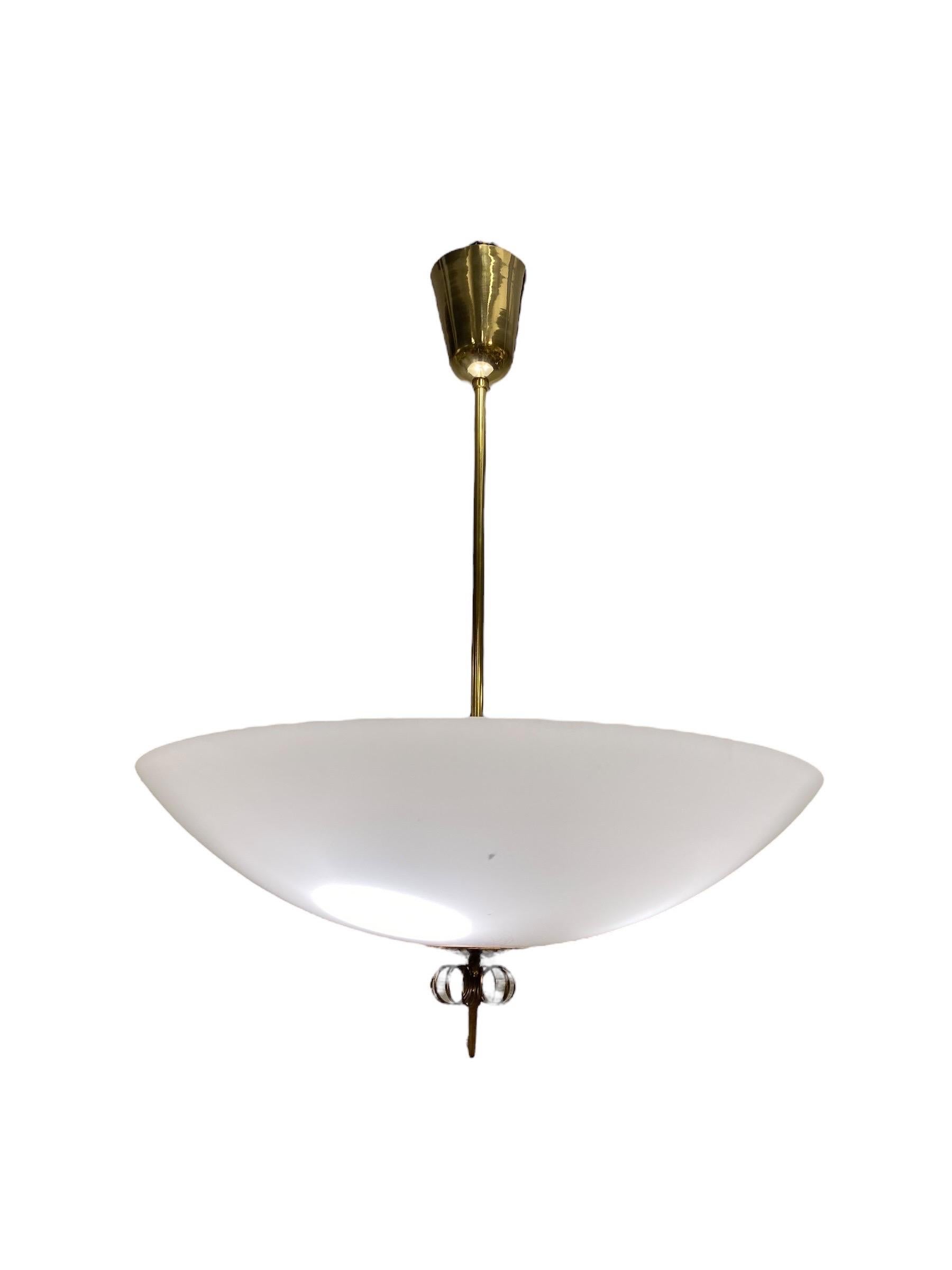 Lustre Paavo Tynell en laiton et verre Modèle n°. 1088, Idman 1950s en vente 2