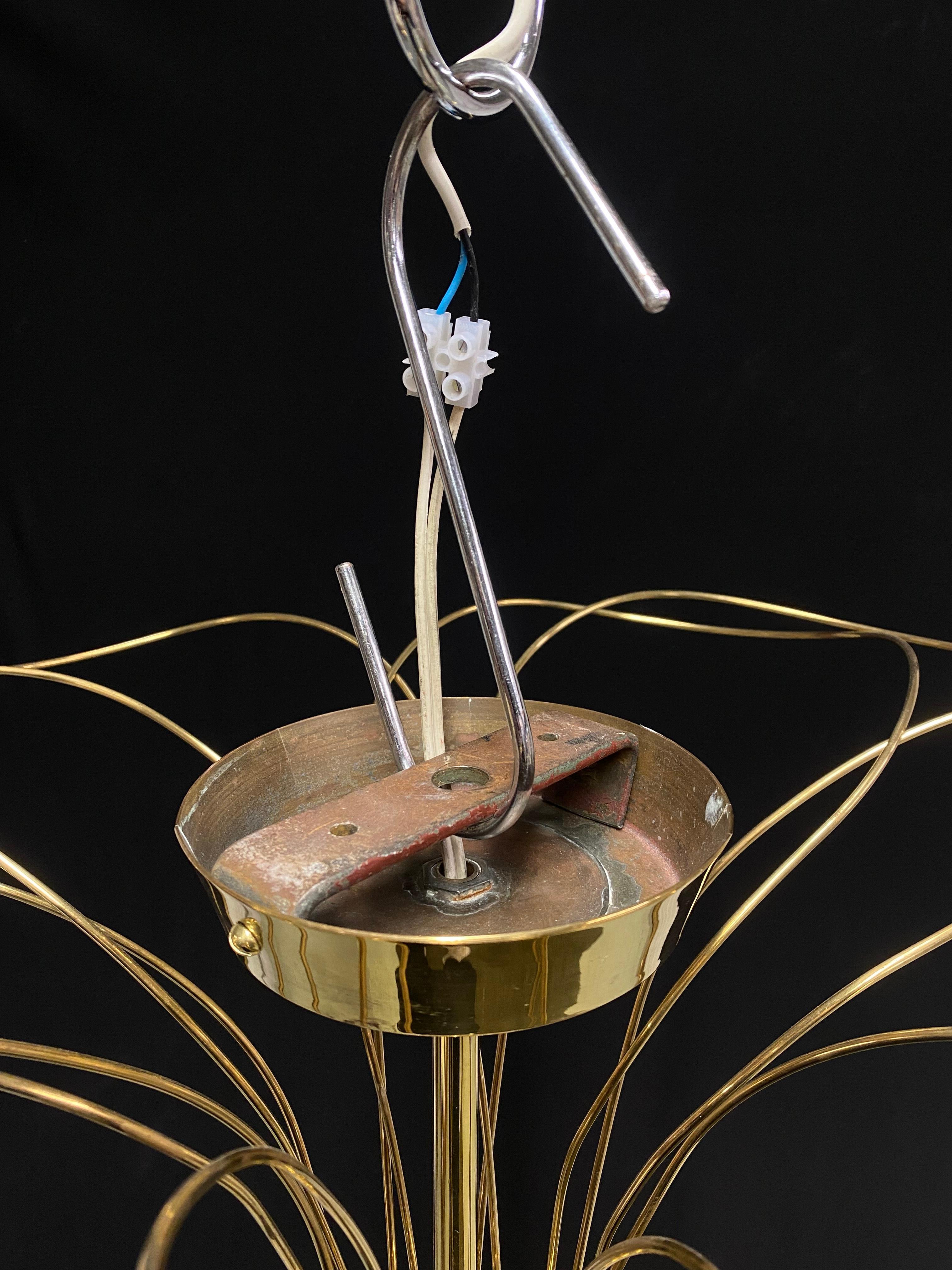 Paavo Tynell Chandelier In Brass, Taito Oy 8