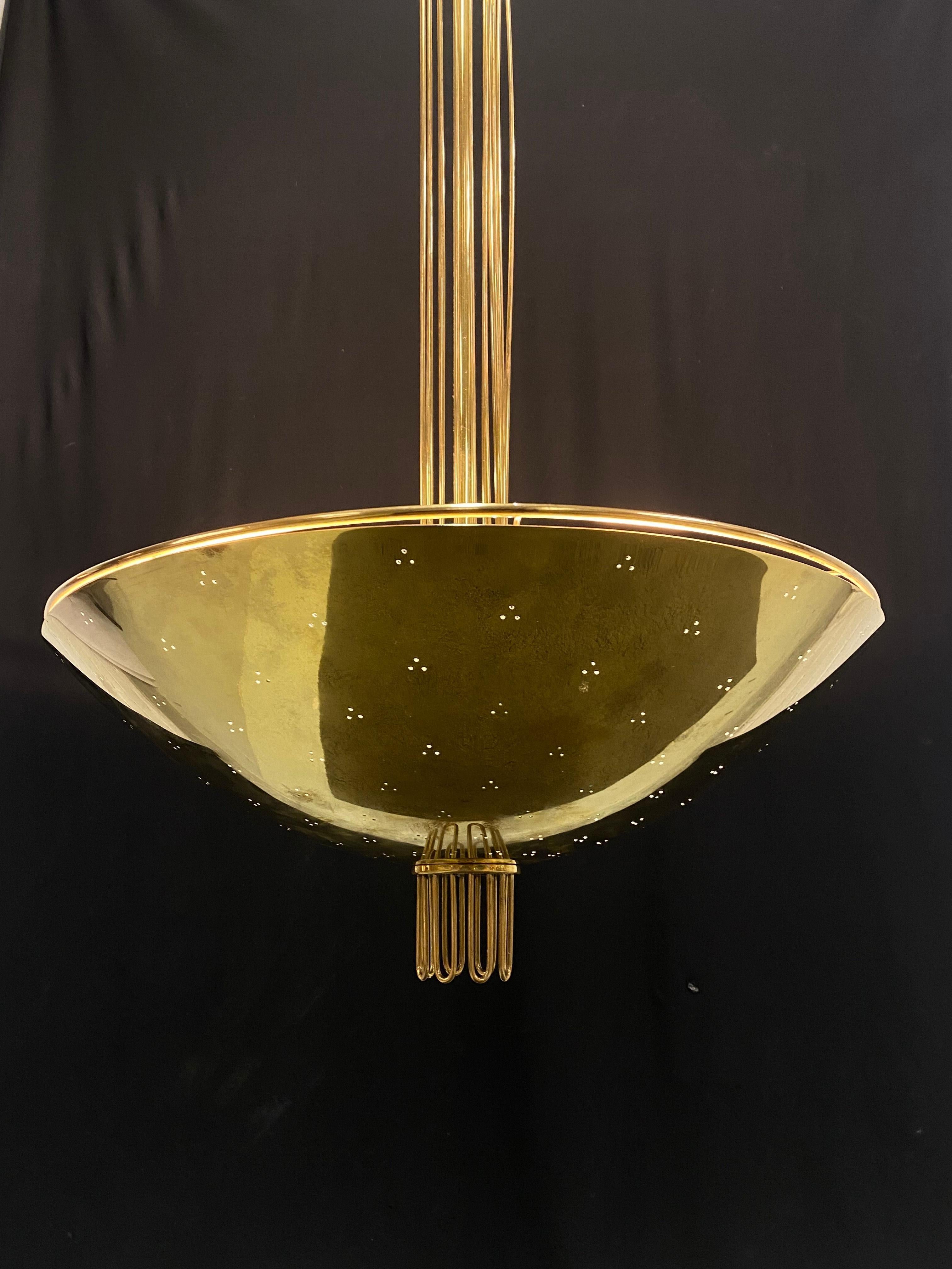 Paavo Tynell Chandelier In Brass, Taito Oy 2