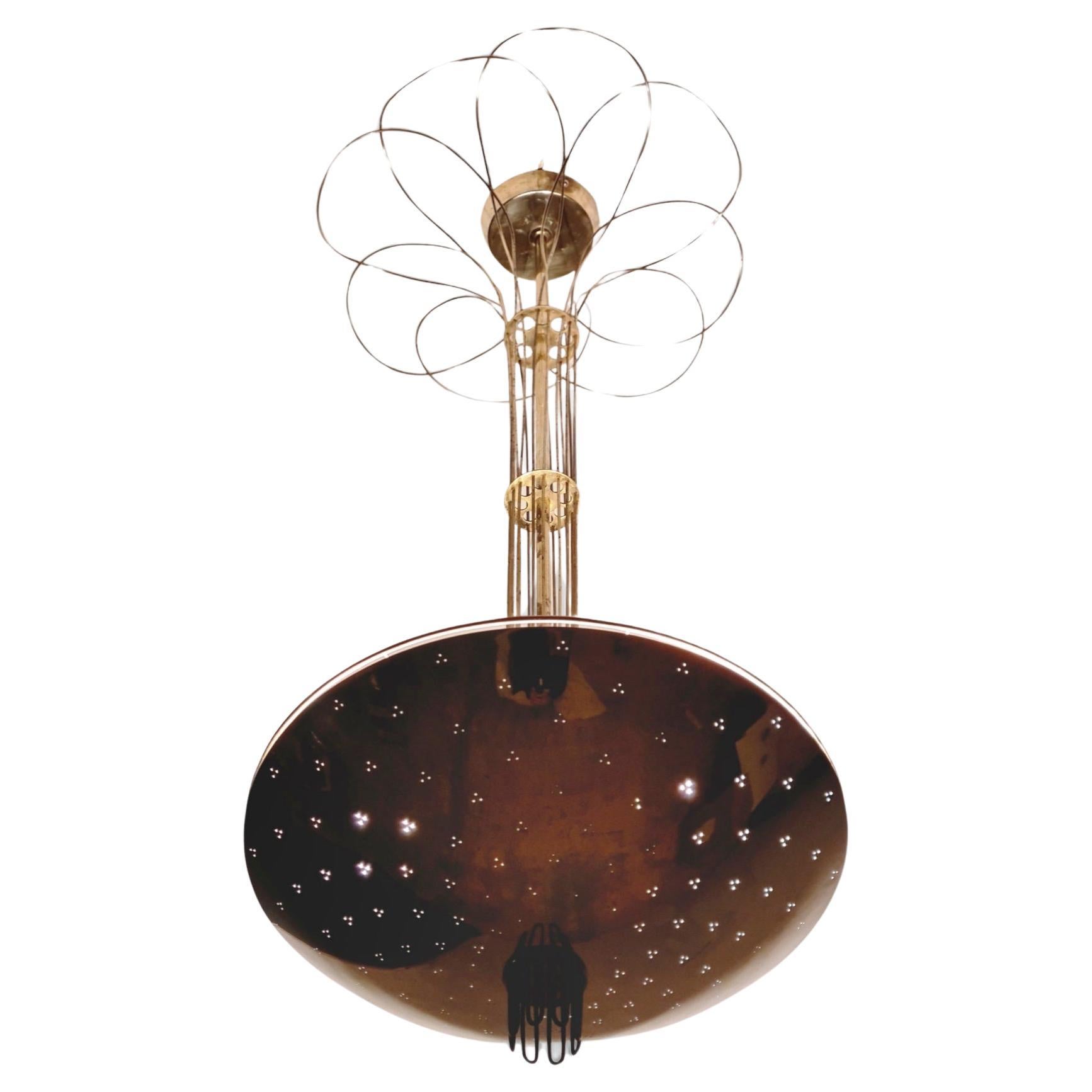 Paavo Tynell Chandelier In Brass, Taito Oy