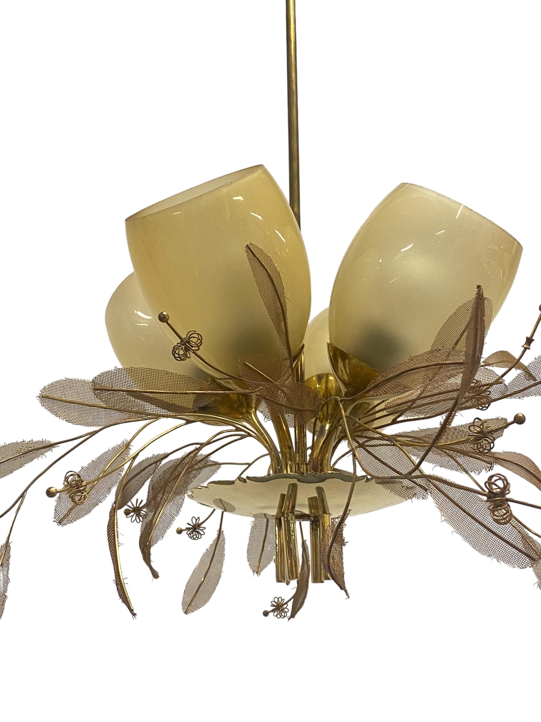 Scandinavian Modern Paavo Tynell Chandelier model 9029/4, Taito Oy 1950s For Sale