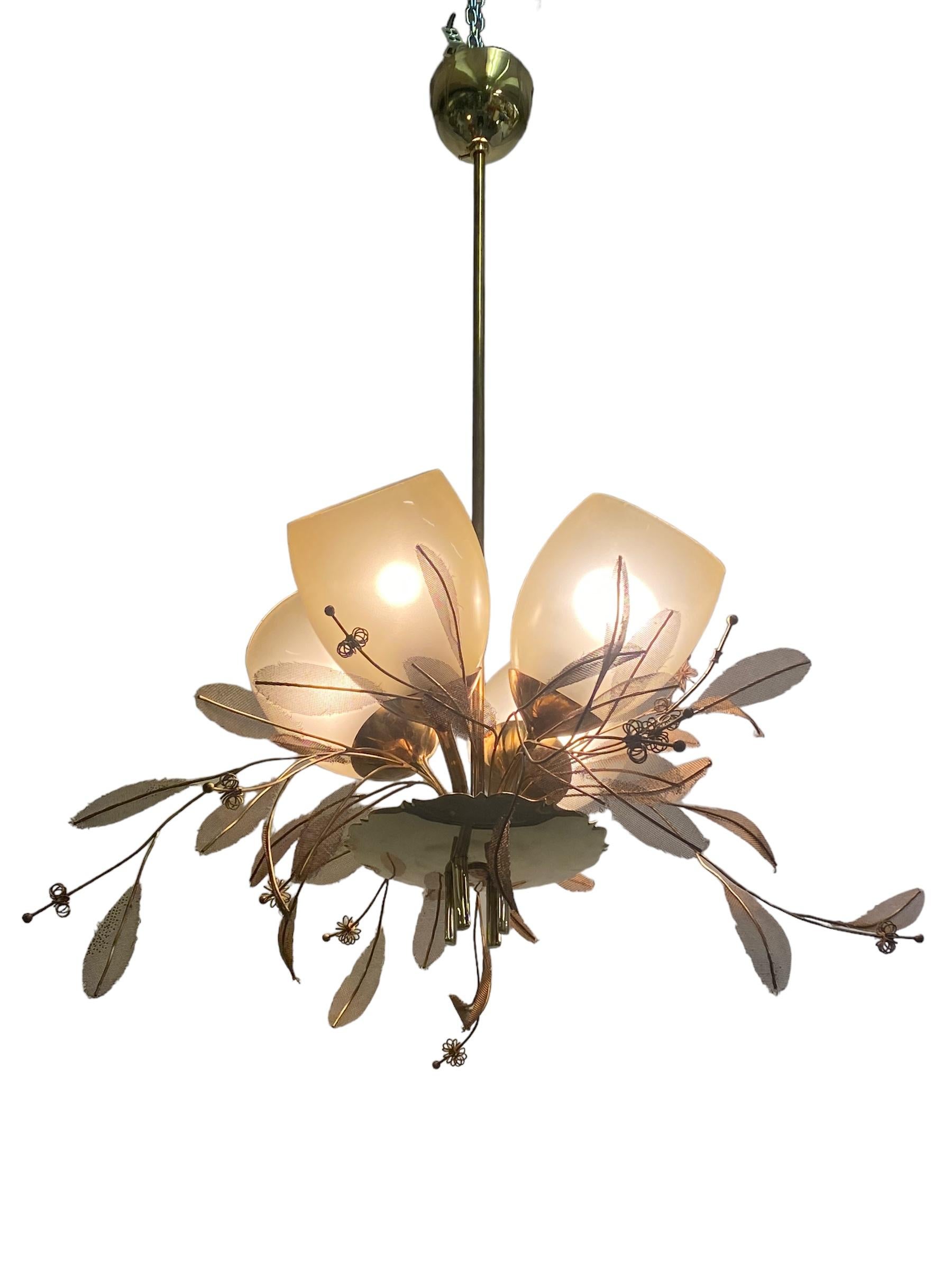 Mid-20th Century Paavo Tynell Chandelier model 9029/4, Taito Oy 1950s For Sale