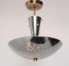 Paavo Tynell Kronleuchter Nickel und Messing Danish Modern Mid Century Rewired