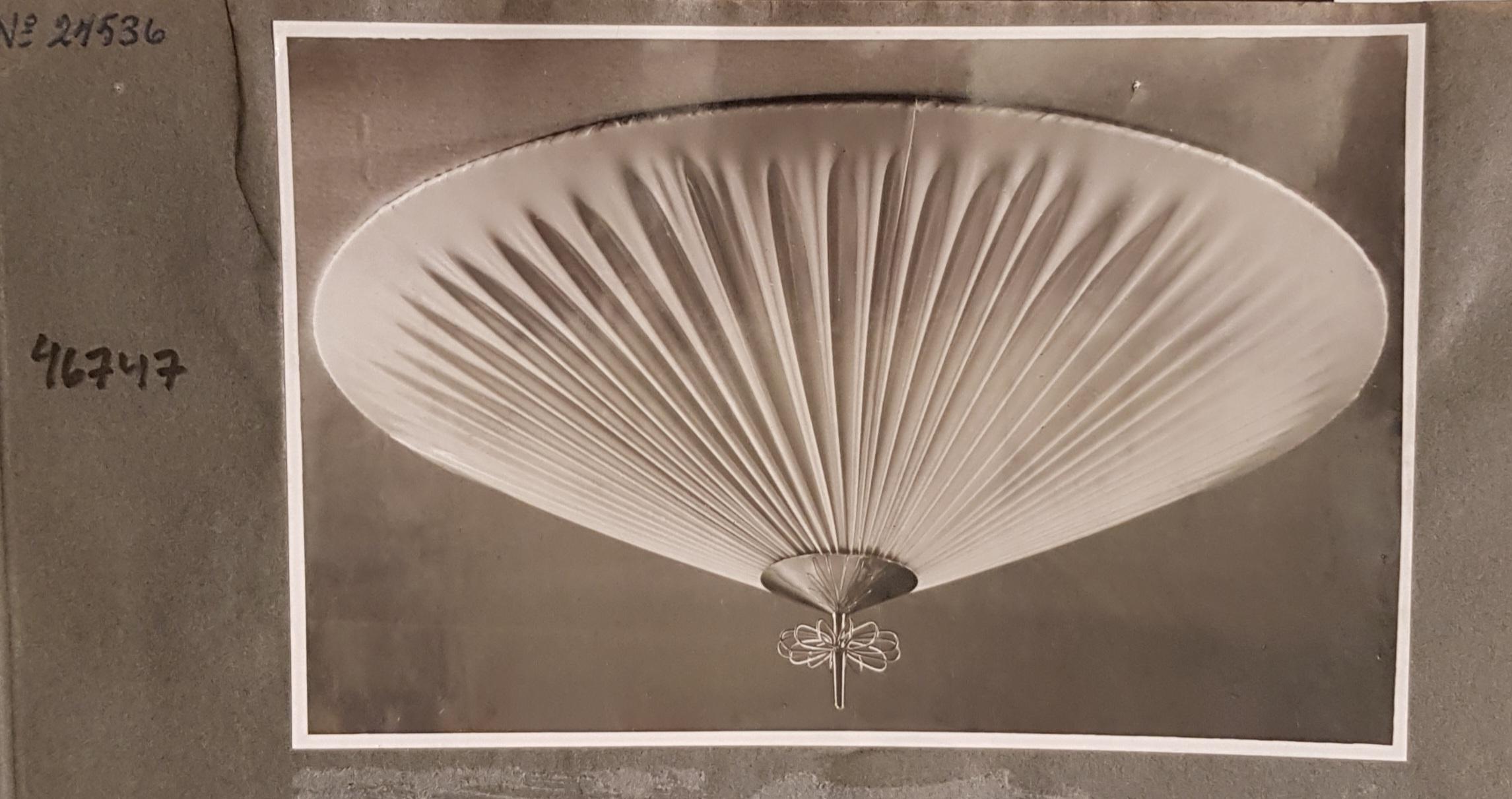 Monumental Paavo Tynell Commissioned Ceiling Lamp, In Brass and Fabric, Taito Oy For Sale 12