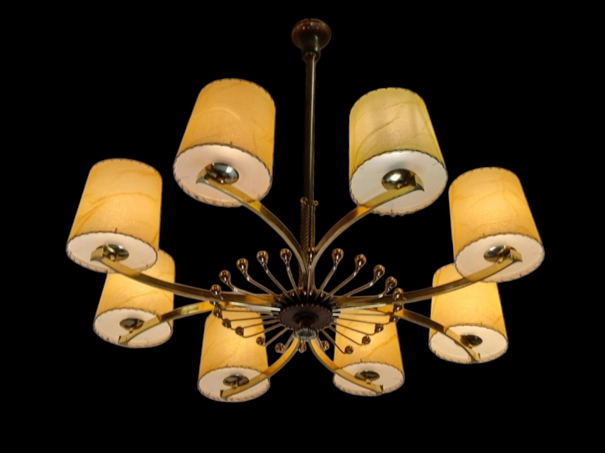 This early Tynell ceiling lamp is quite an exquisite example of how luxurious and elegant Taito lamps were, most likely from the 1930s before Tynell became a household name through his more modernistic designs.

The high quality design is quite