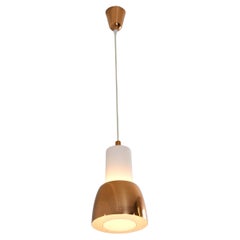 Paavo Tynell Copper and Opal Glass Ceiling Pendant Model K2-16, Idman 1950s
