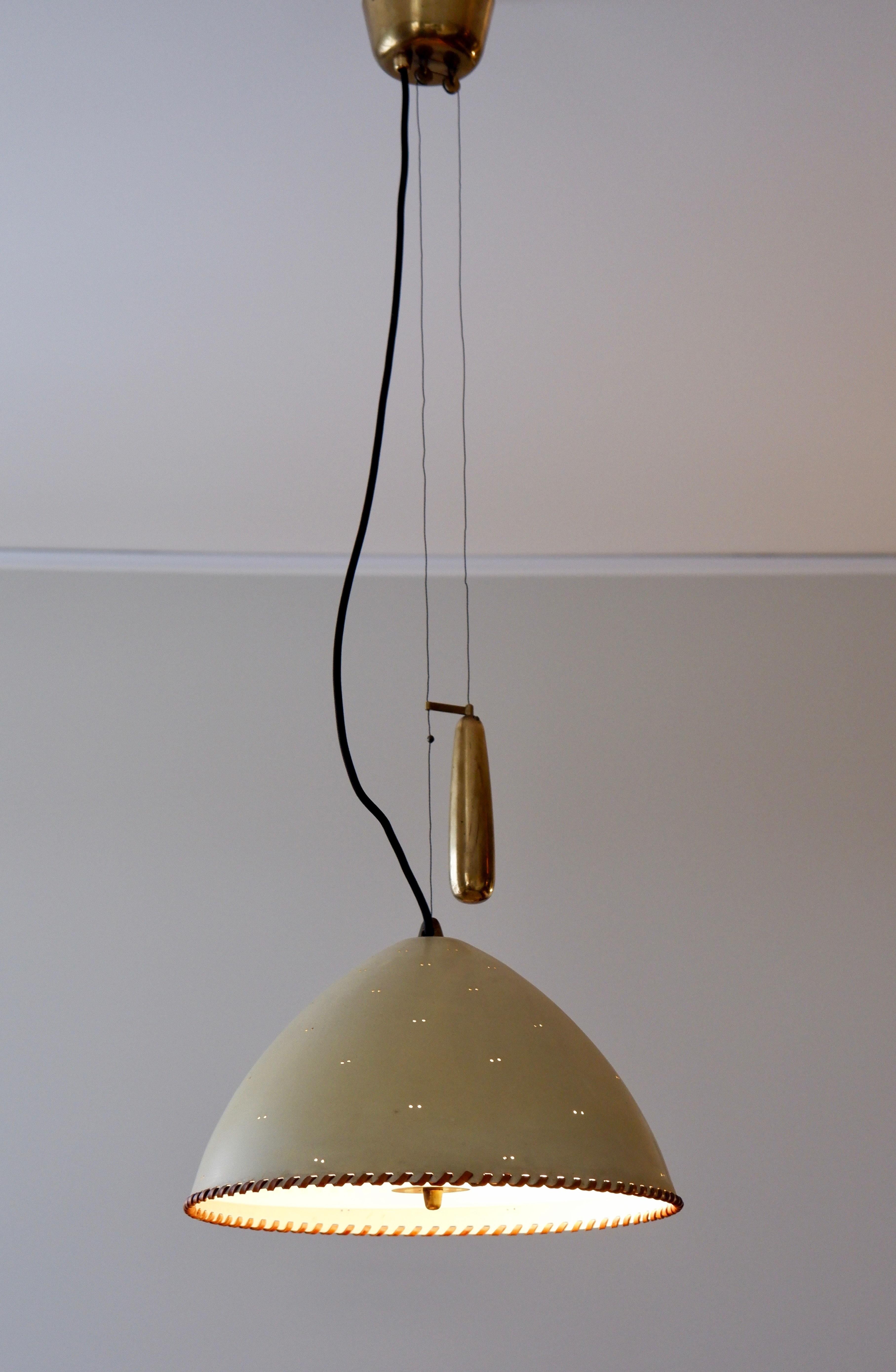 Paavo Tynell counter weight pendant light model A1983, Taito OY, circa 1940 For Sale 3