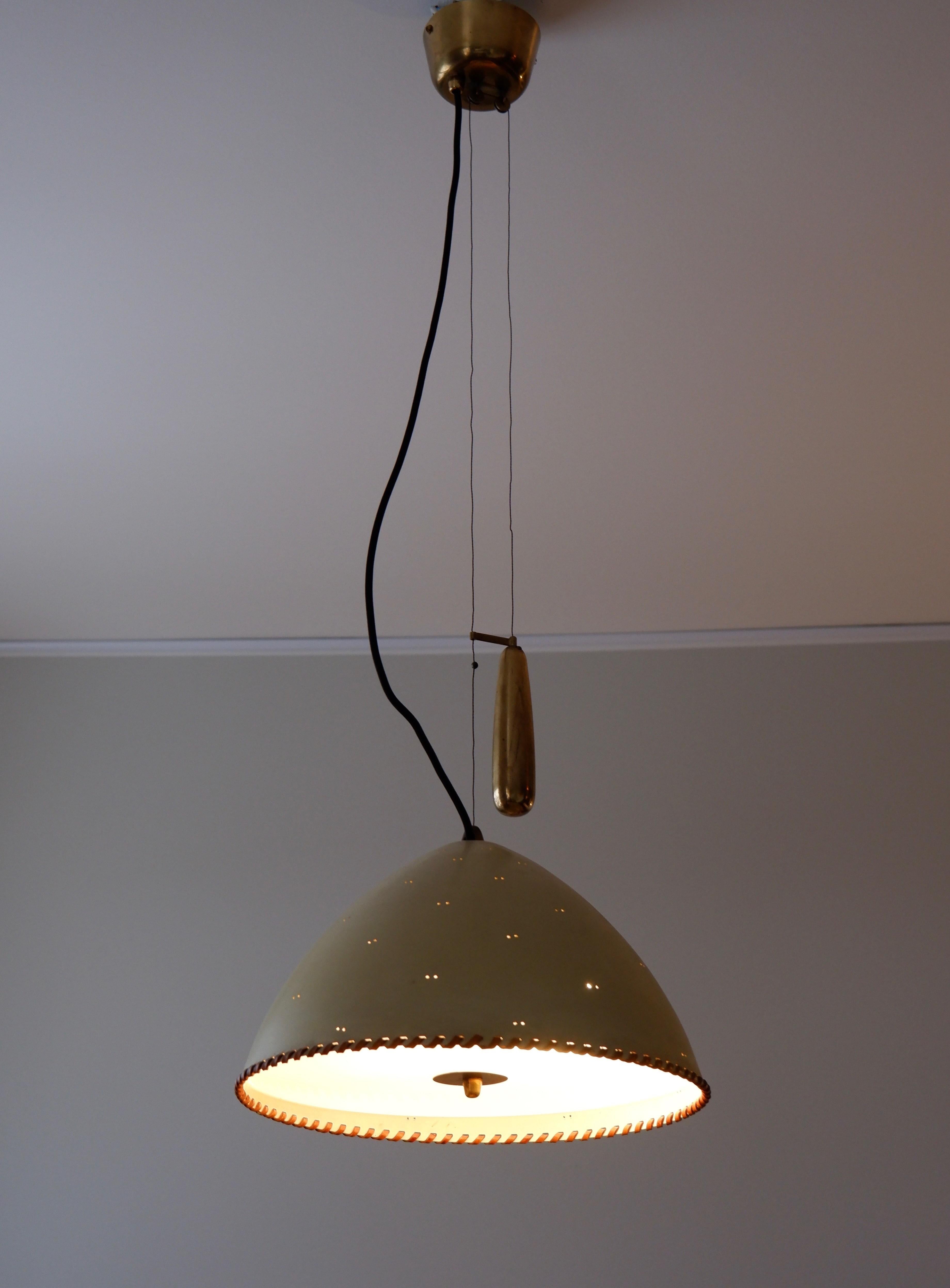 Paavo Tynell counter weight pendant light model A1983, Taito OY, circa 1940 For Sale 8