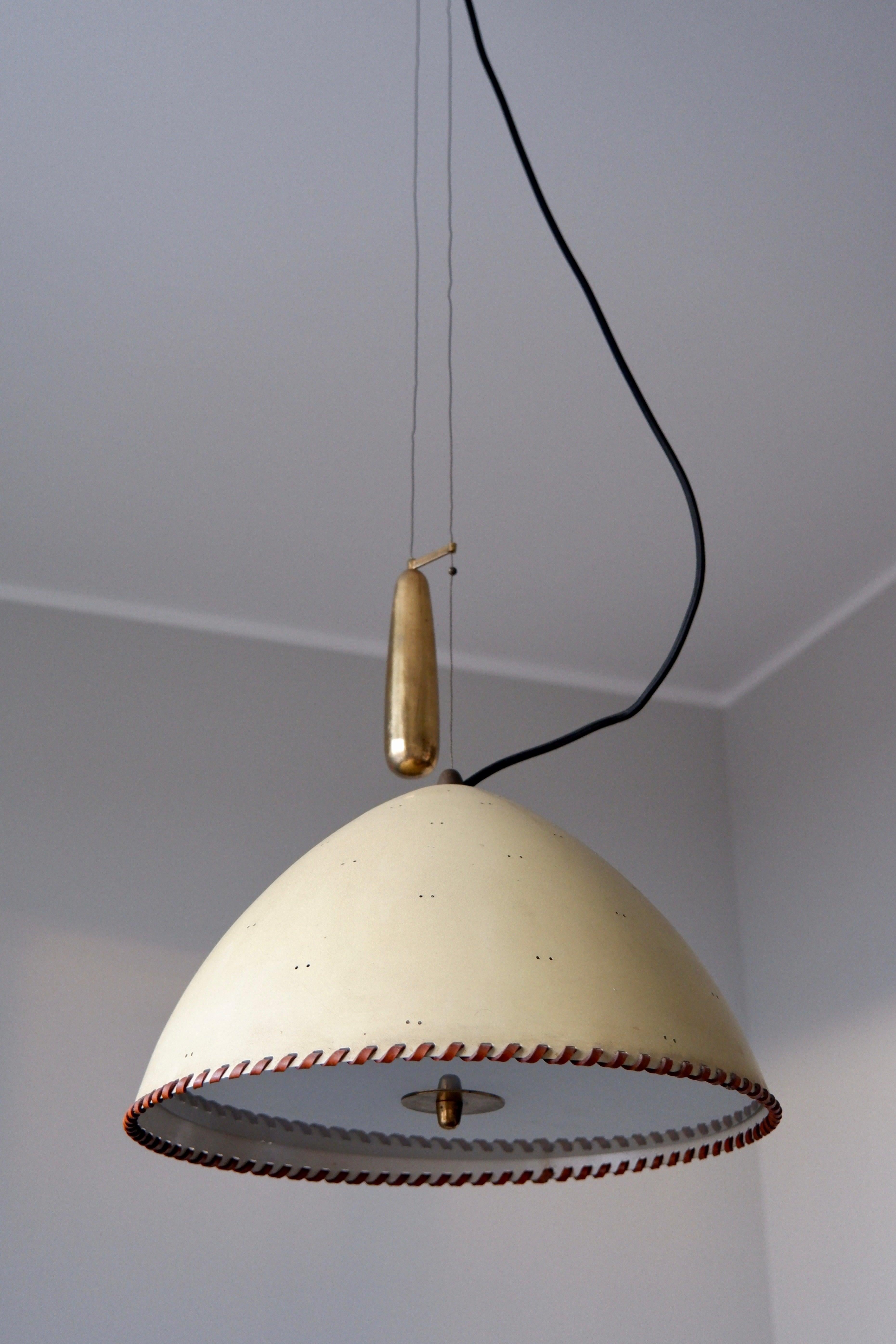 Mid-20th Century Paavo Tynell counter weight pendant light model A1983, Taito OY, circa 1940 For Sale