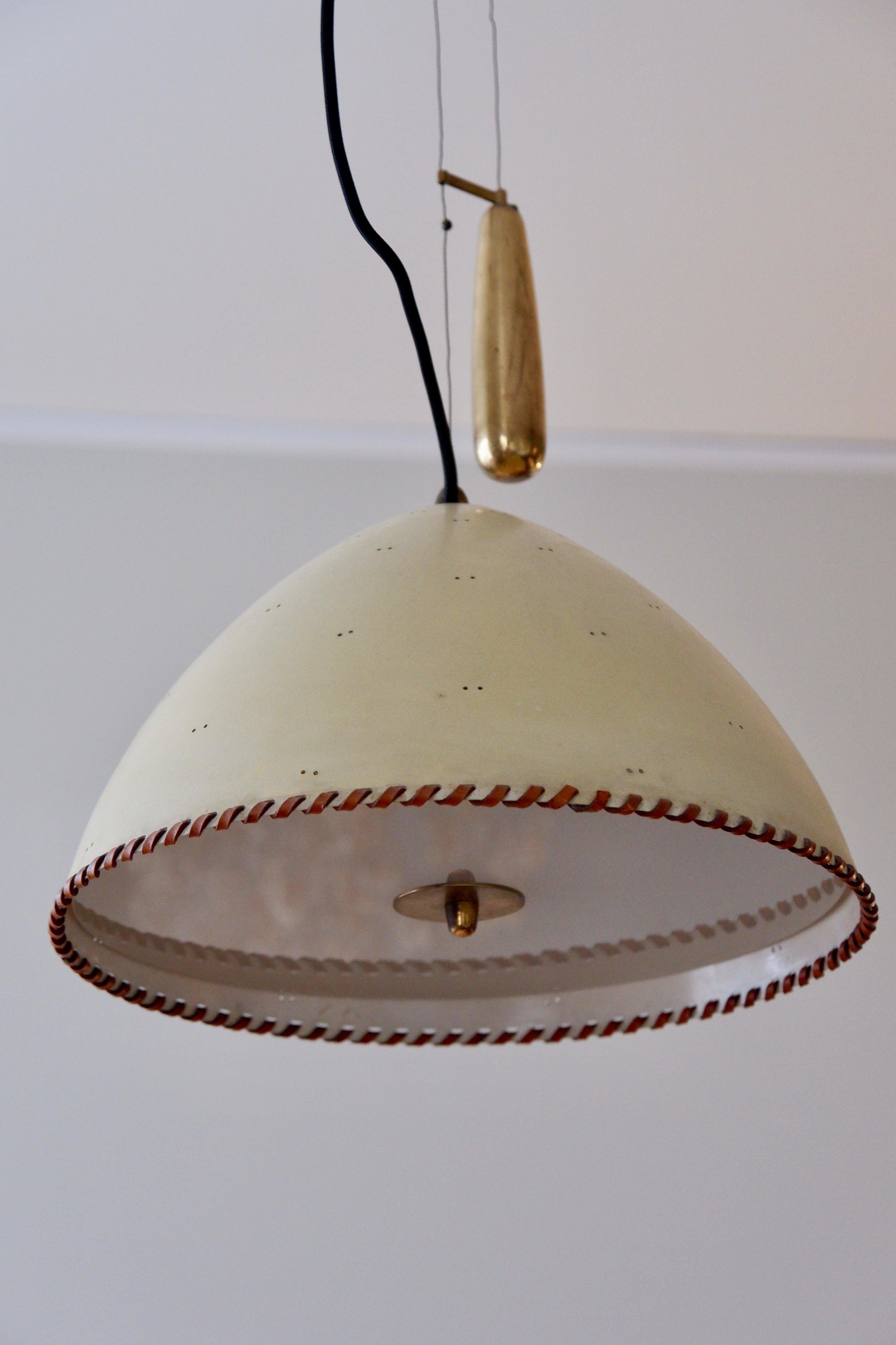 Paavo Tynell counter weight pendant light model A1983, Taito OY, circa 1940 For Sale 1