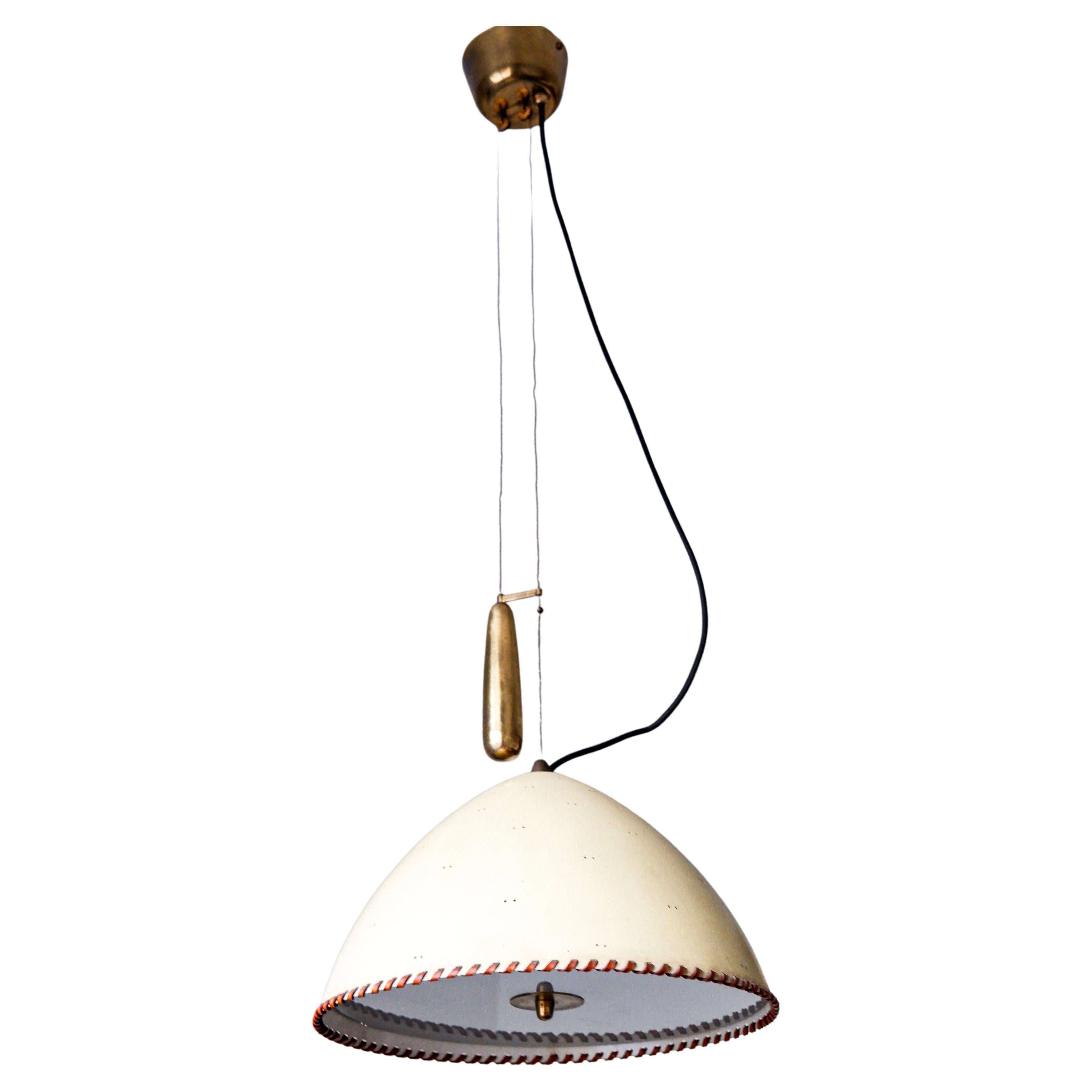 Paavo Tynell counter weight pendant light model A1983, Taito OY, circa 1940