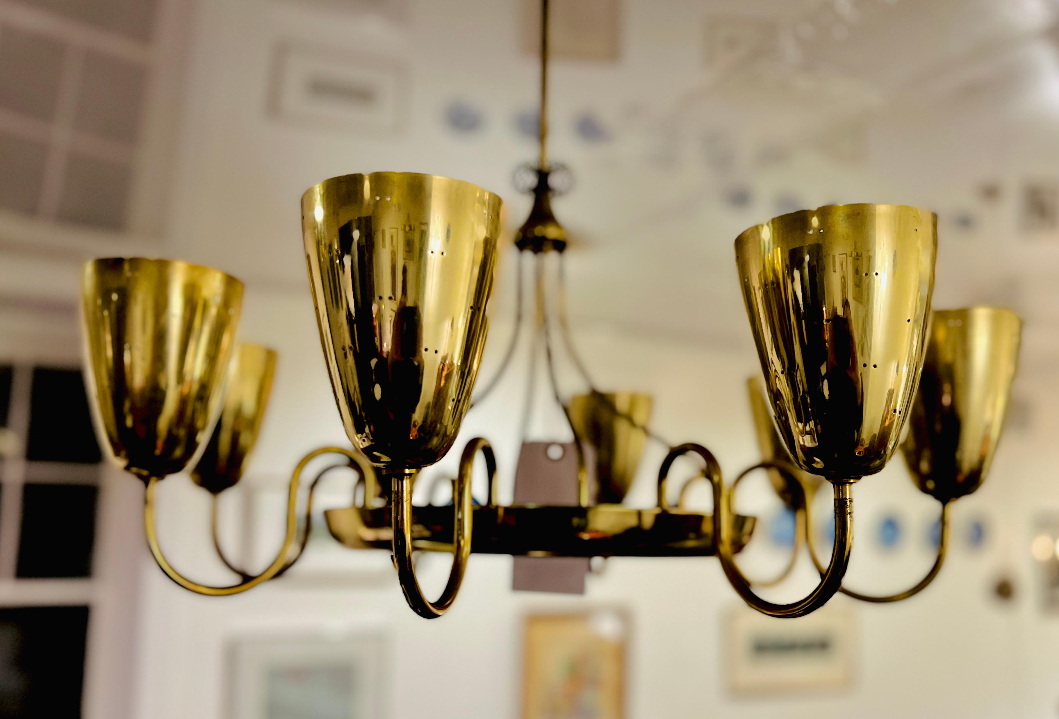 Alluminio Lampadario a otto bracci in ottone 