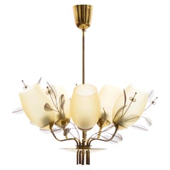 Paavo Tynell Five-Arm Chandelier for Taito Oy Model 9029/5, Finland, circa 1950