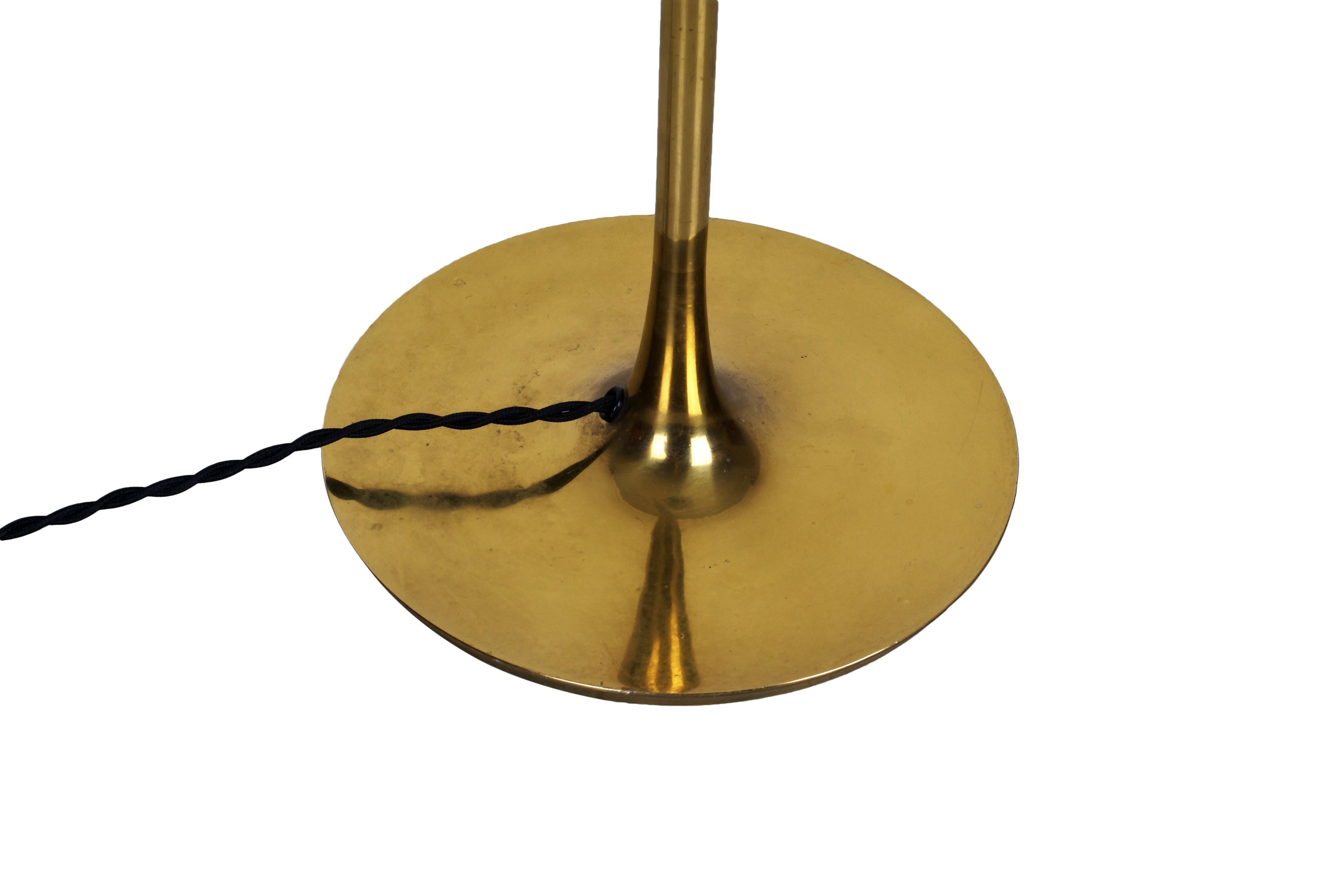 Scandinavian Modern Paavo Tynell Floor Lamp in Brass for Taito, Finland, Model 9608, 1940s