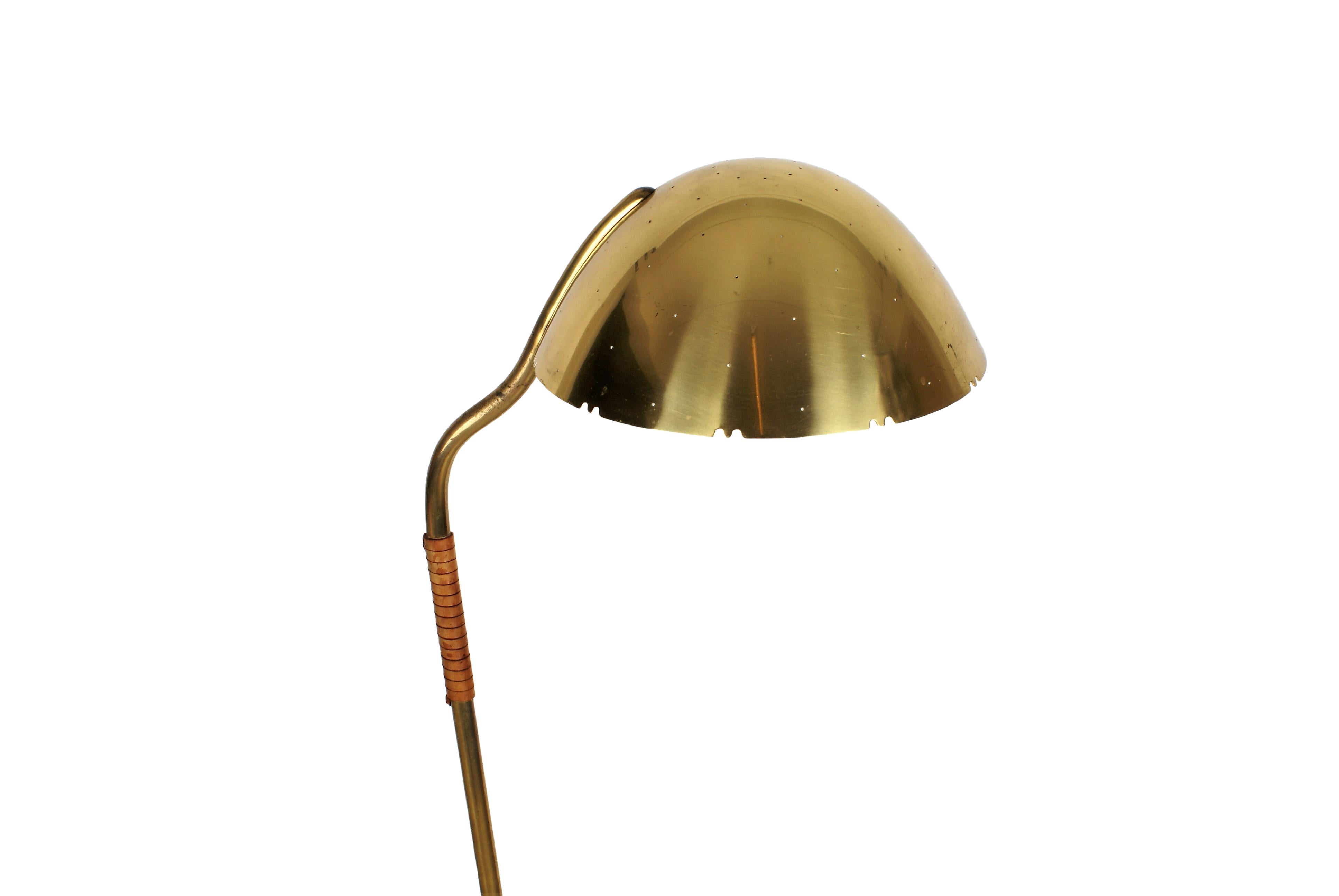 Finnish Paavo Tynell Floor Lamp in Brass for Taito, Finland, Model 9608, 1940s