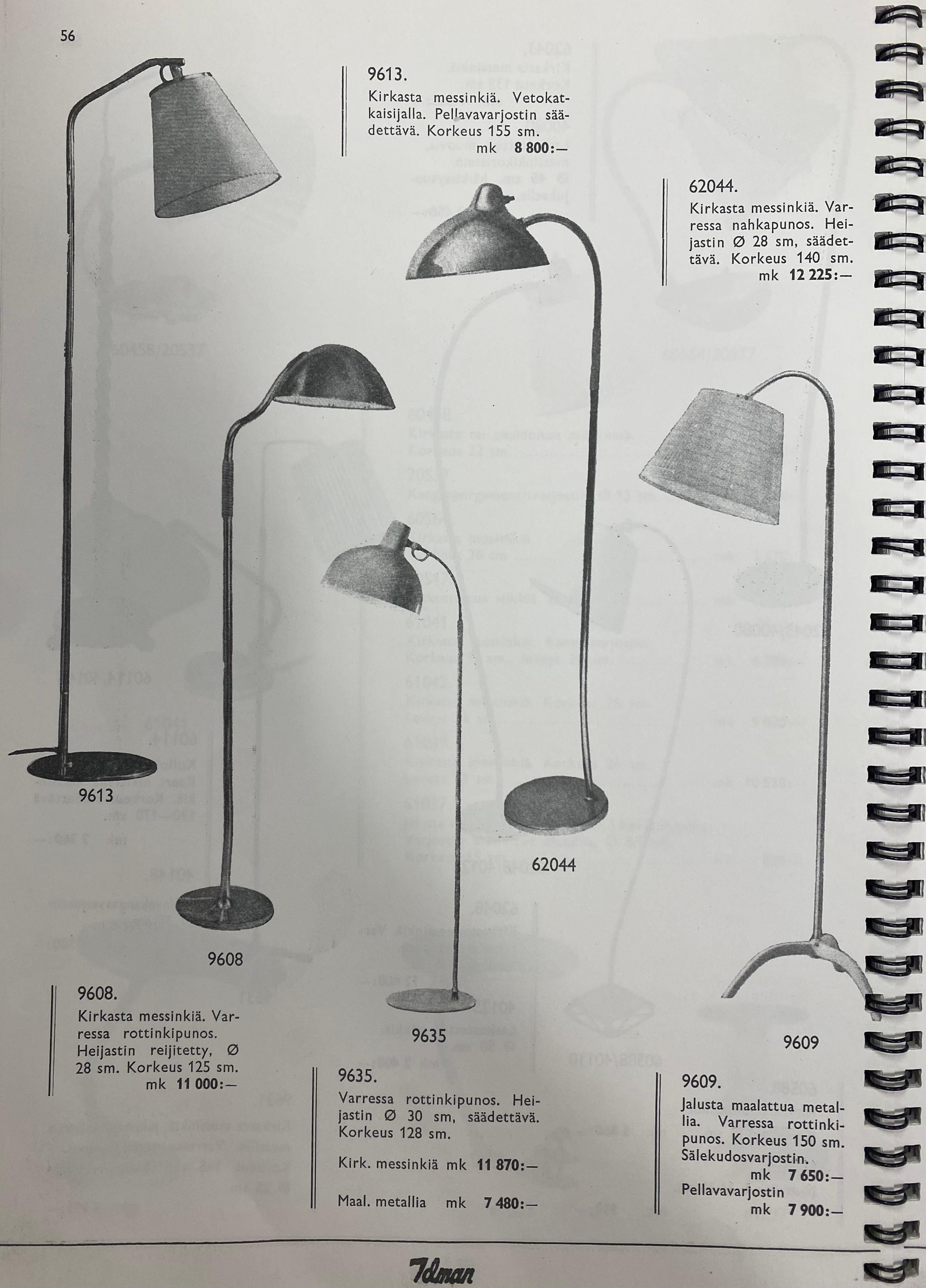 Lampadaire Paavo Tynell modèle. 9609, Taito Oy années 1950 en vente 4