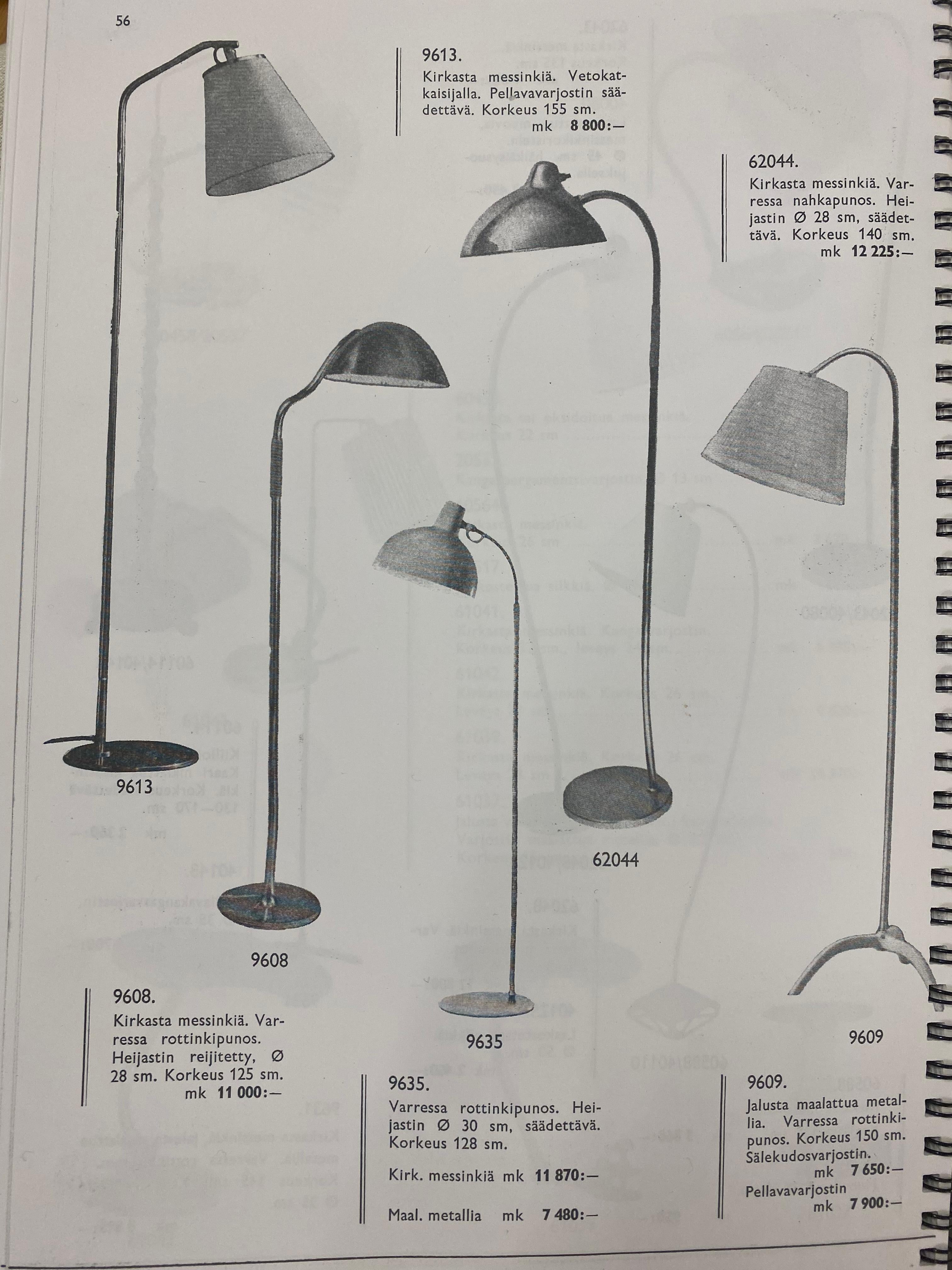 A Pair of Paavo Tynell Floor Lamps model. 9609, Taito Oy 2