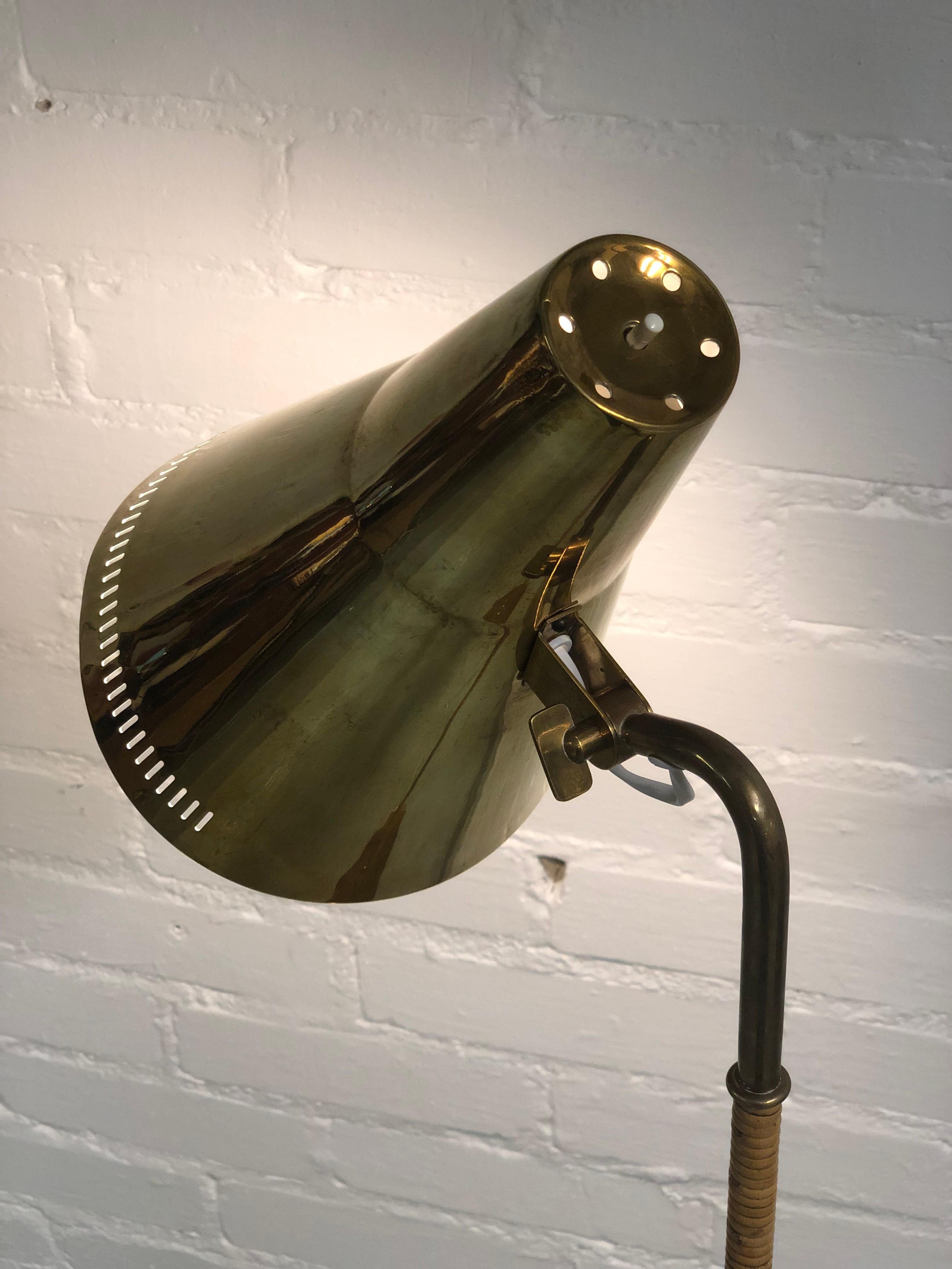 Brass Paavo Tynell Floor Lamp Model K10-9 '9628' by Idman For Sale