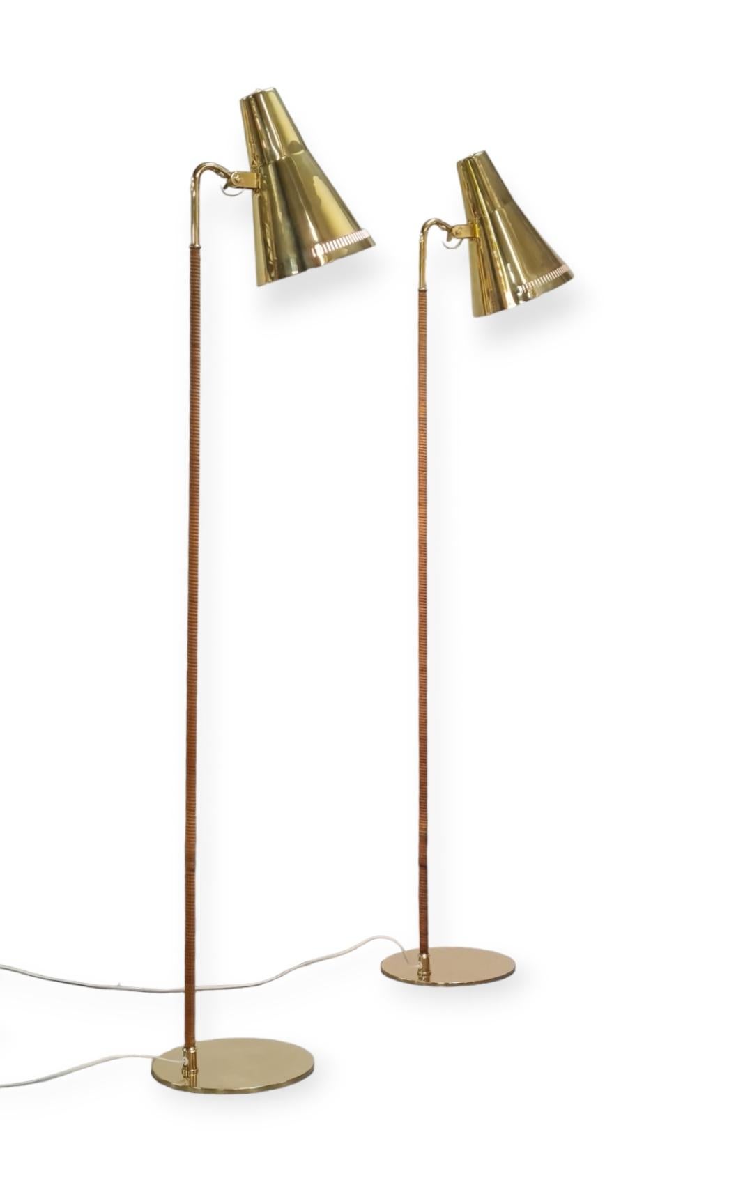 Scandinavian Modern A Pair of Paavo Tynell Floor Lamps Model '9628'  for Taito For Sale