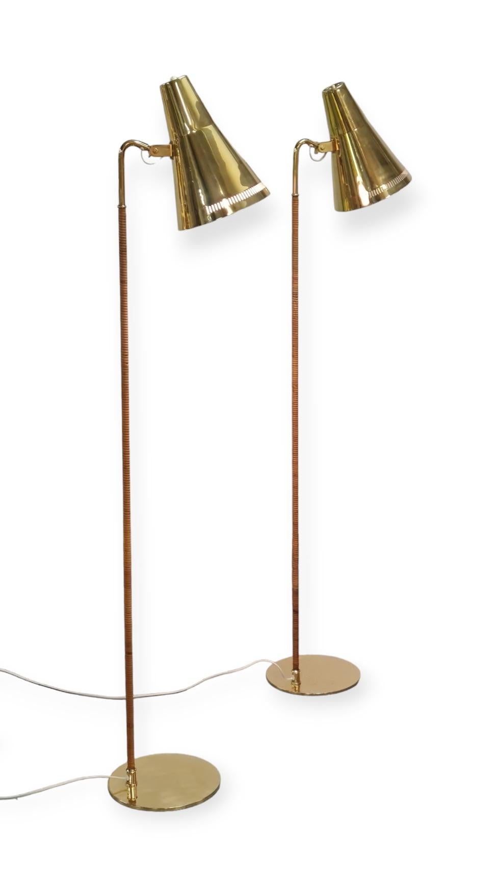 Finnish A Pair of Paavo Tynell Floor Lamps Model '9628'  for Taito For Sale