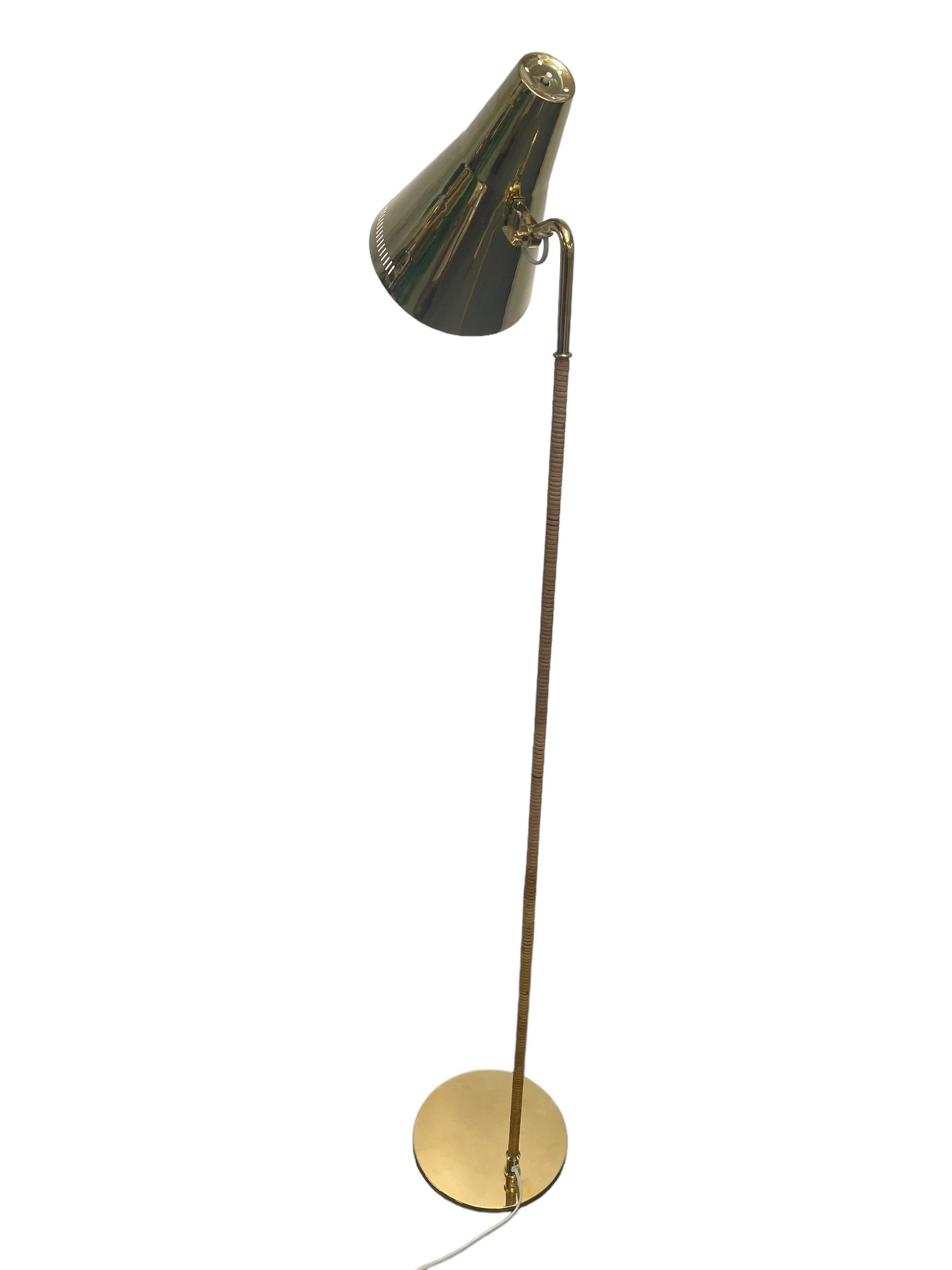 Brass Paavo Tynell Floor Lamp Model K10-9 '9628' by Taito For Sale