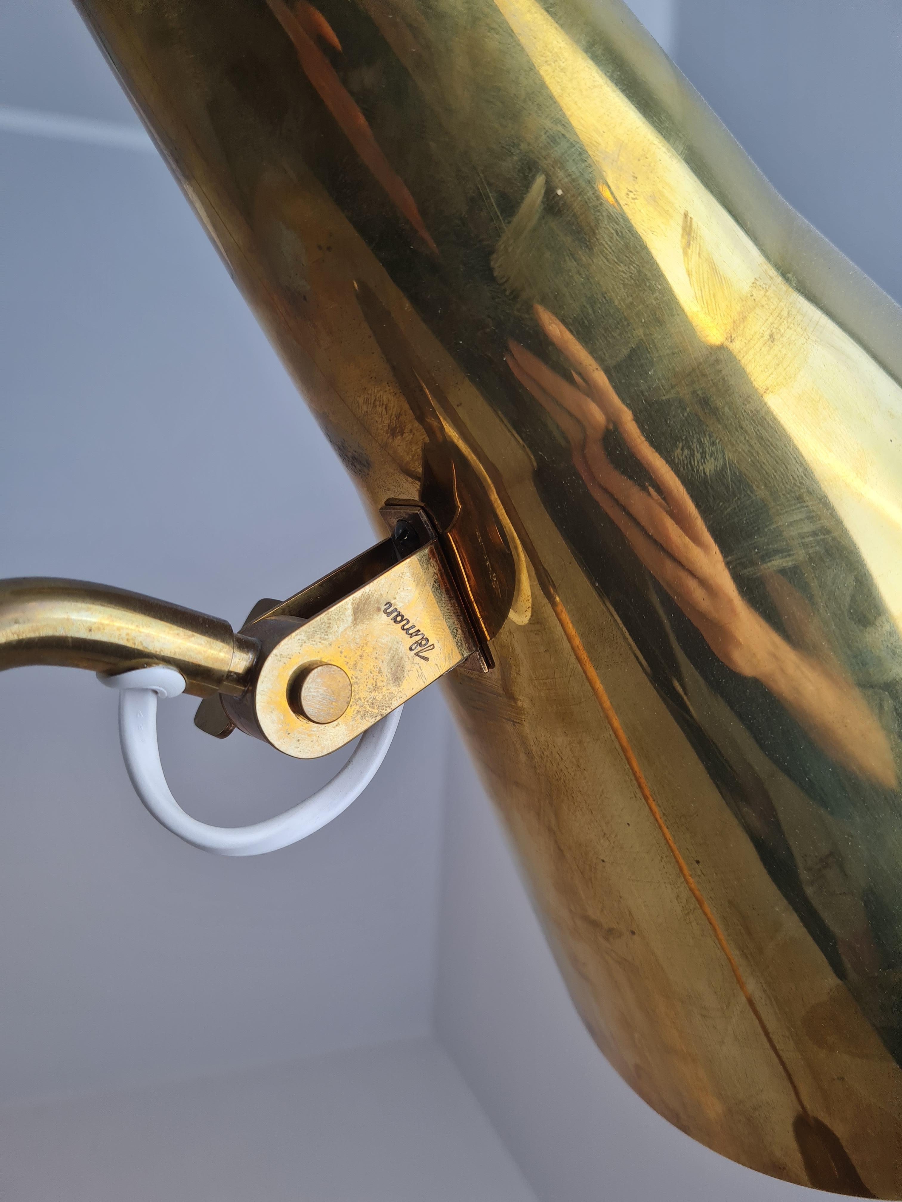 Paavo Tynell Floor Lamp Model K10-9 '9628' in Brass and Rattan, Idman 1950s For Sale 6