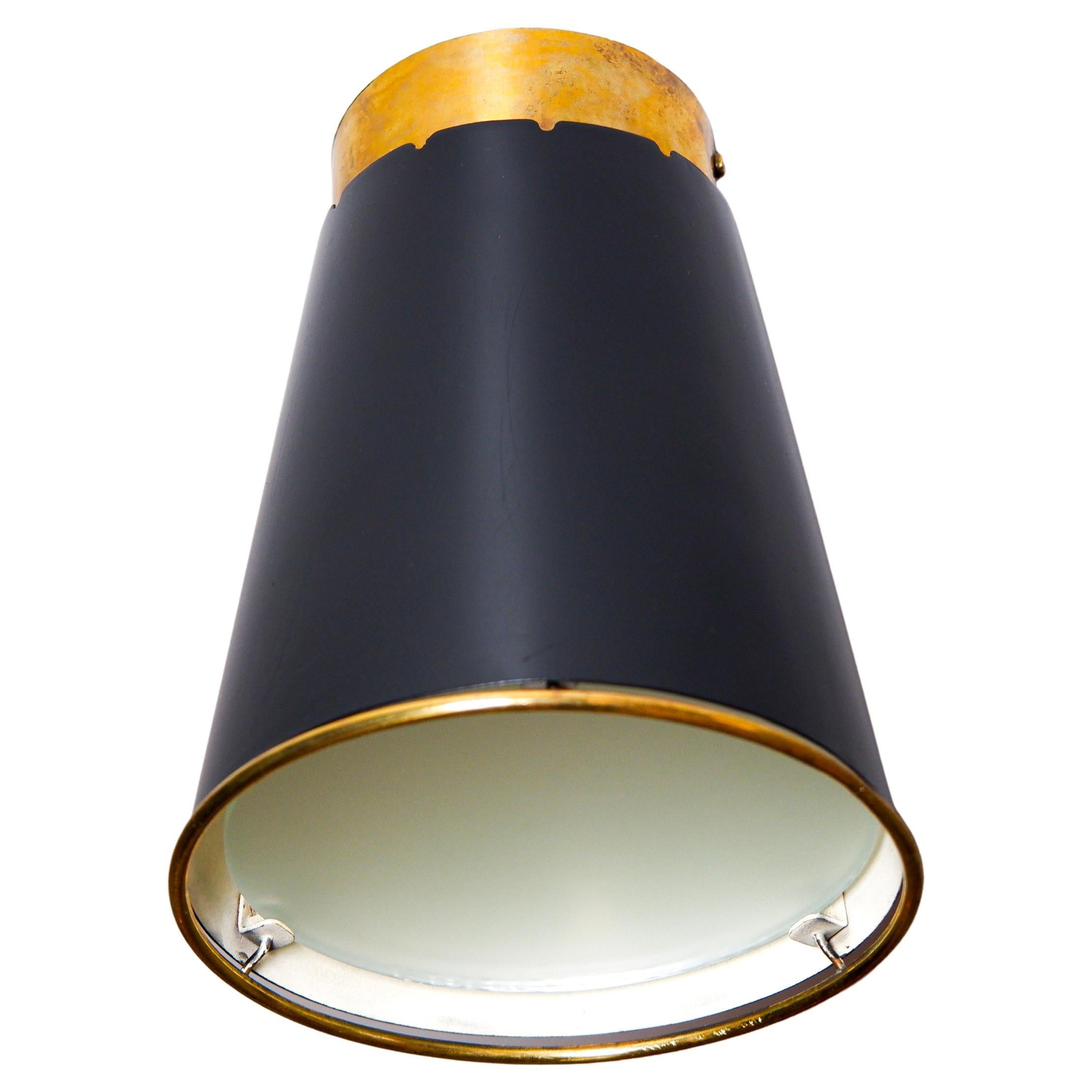 Paavo Tynell Unterputzdose, Messing und Glas, um 1950 im Angebot