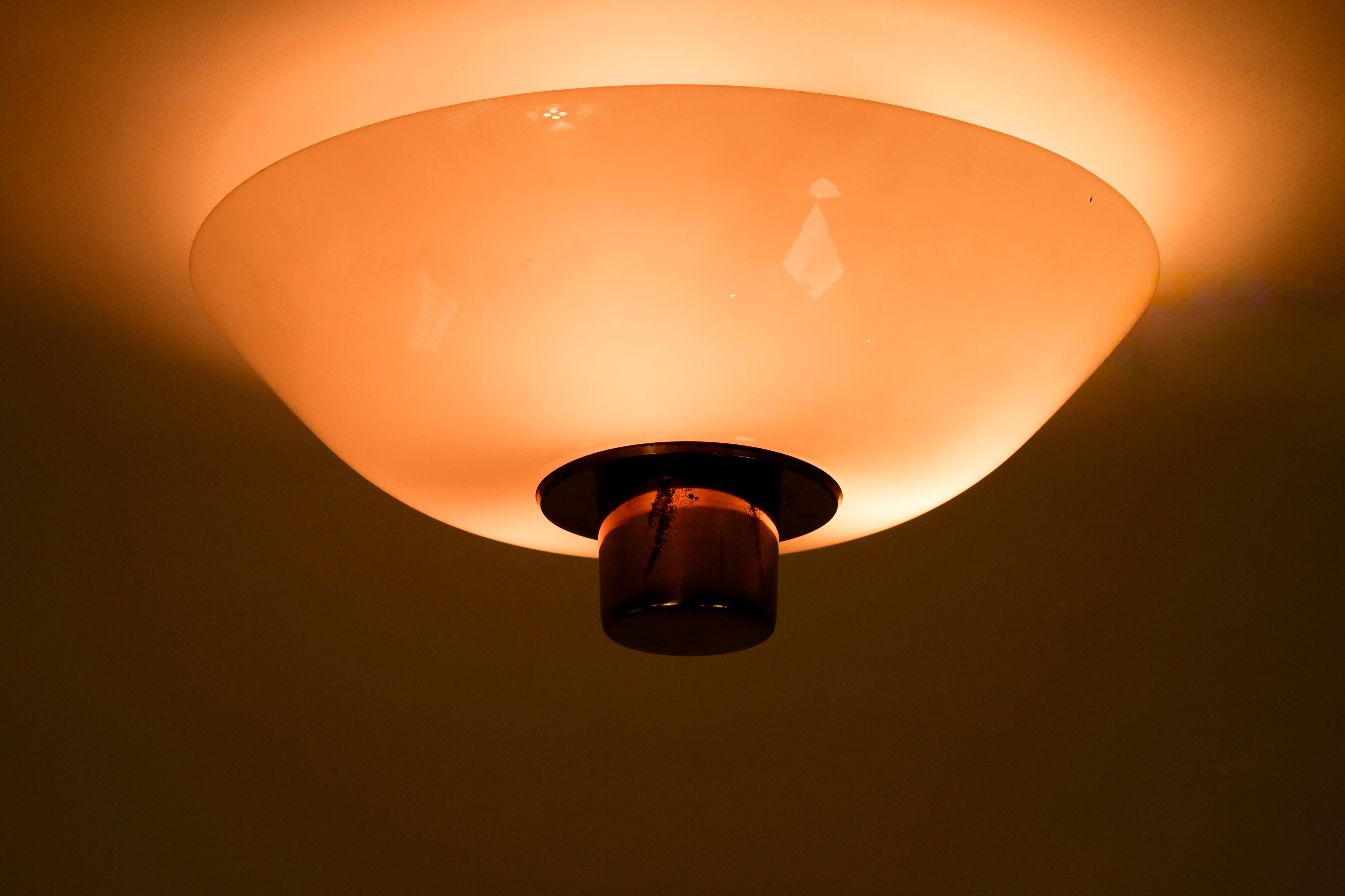 Scandinavian Modern Paavo Tynell flush ount model 2098N for Idman, circa 1950 For Sale