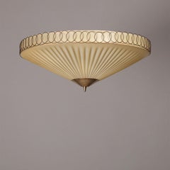 Paavo Tynell for Idman '20399' Flush Mount Ceiling Lamp in Brass, Finland 1950s