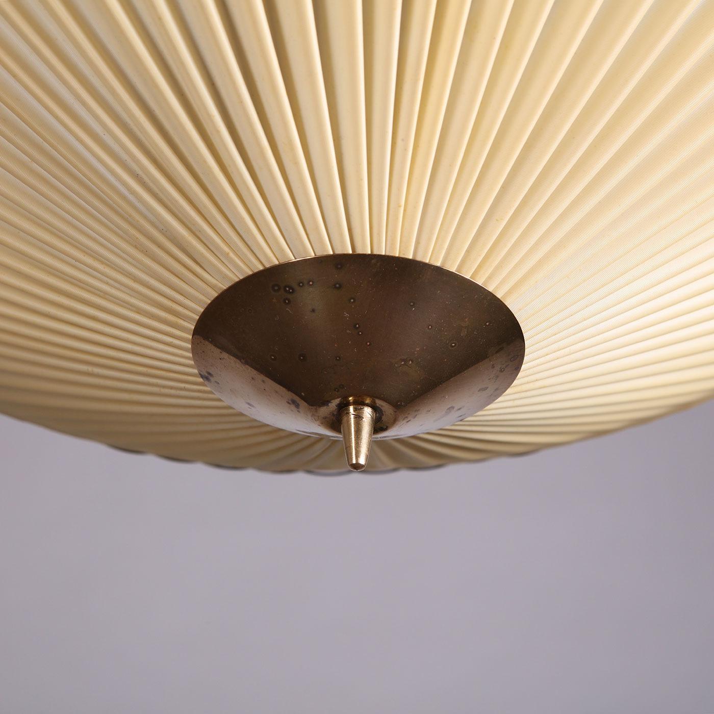 Scandinavian Modern Paavo Tynell for Idman '20399' Flush Mount Ceiling Lamp in Brass, Finland 1950s For Sale