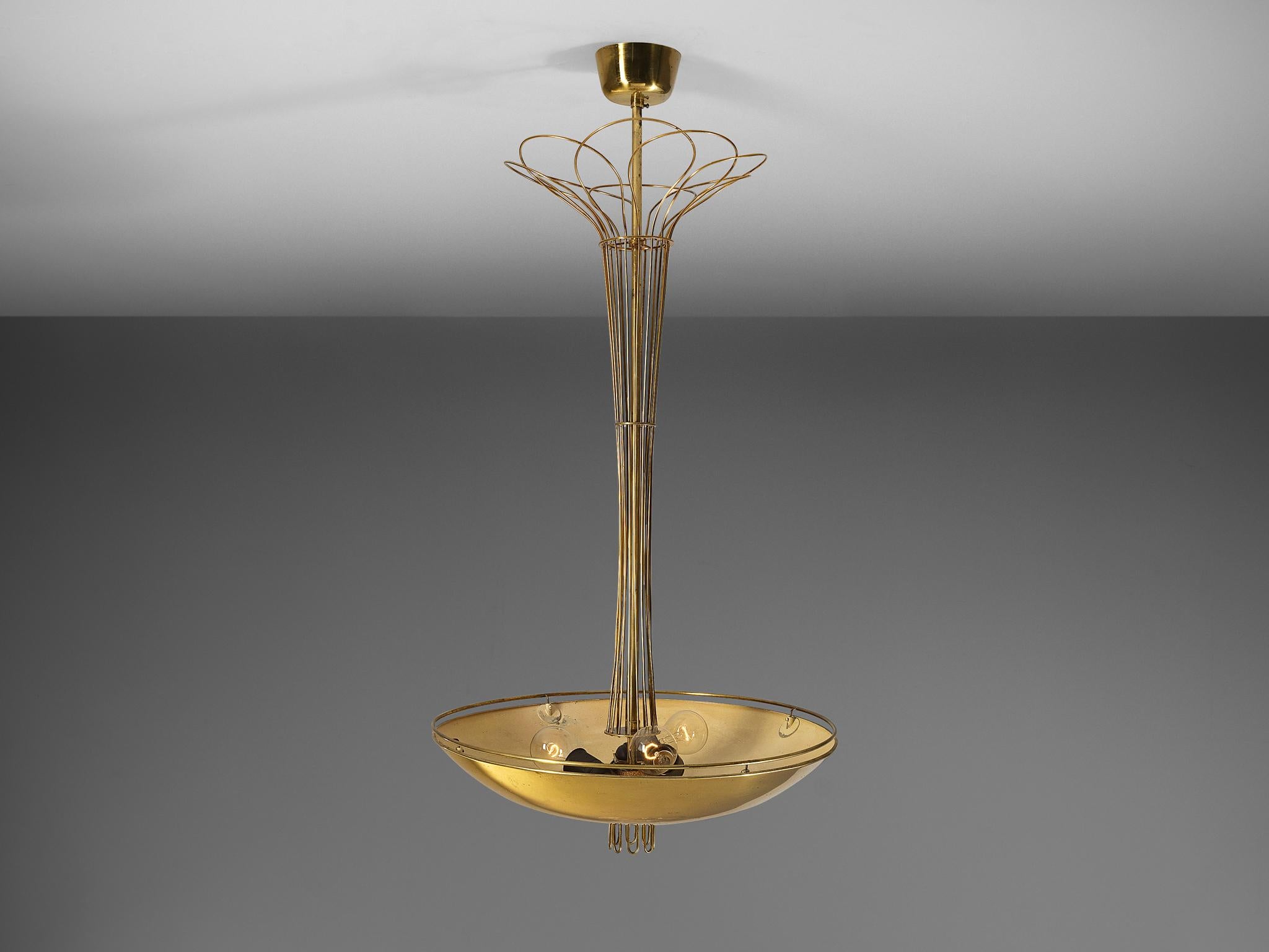 Paavo Tynell for Idman Chandelier in Brass  For Sale 4